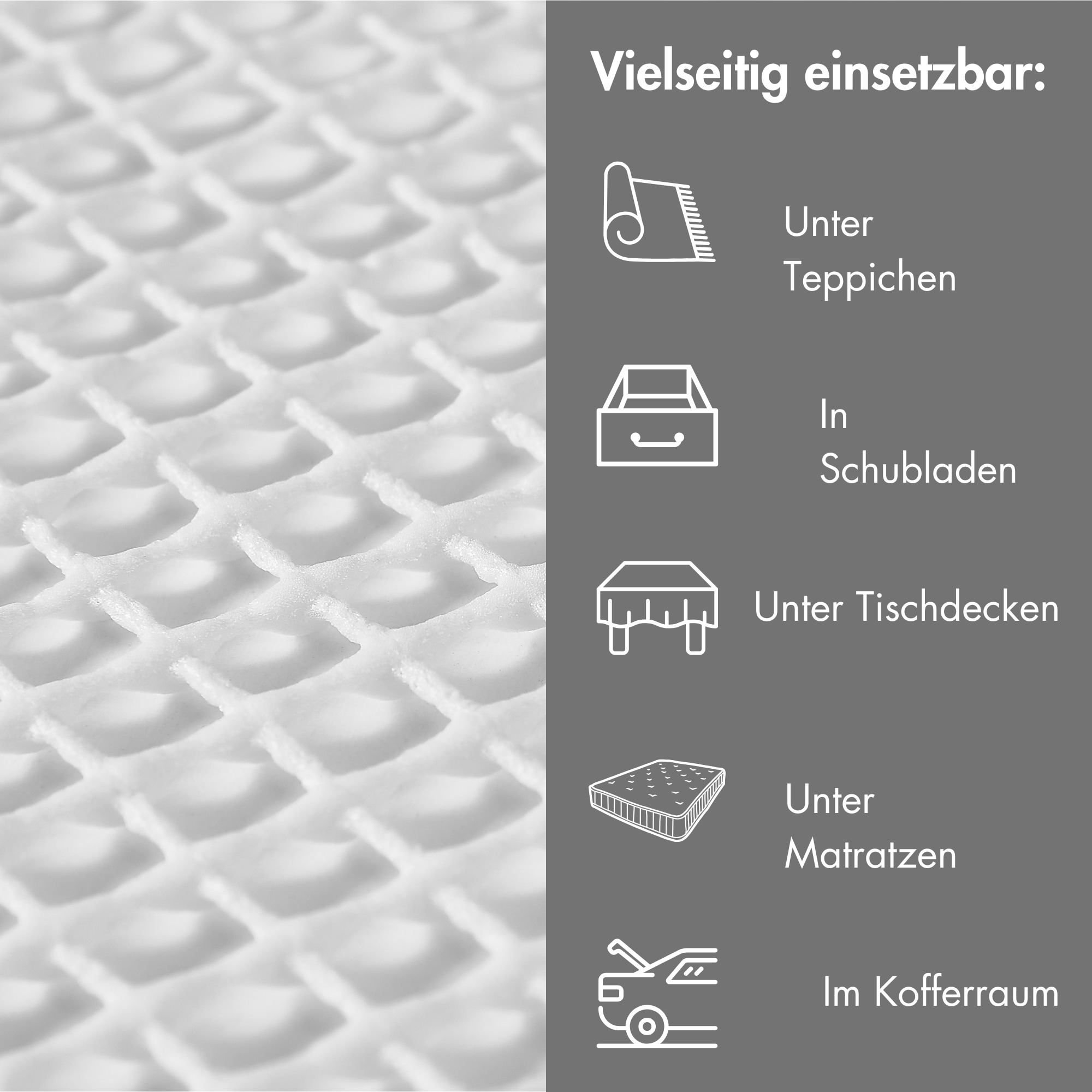 Andiamo Antirutsch Teppichunterlage »Teppich Stopp« Gitter-Rutschunterlage, individuell zuschneidbar, Kundenliebling