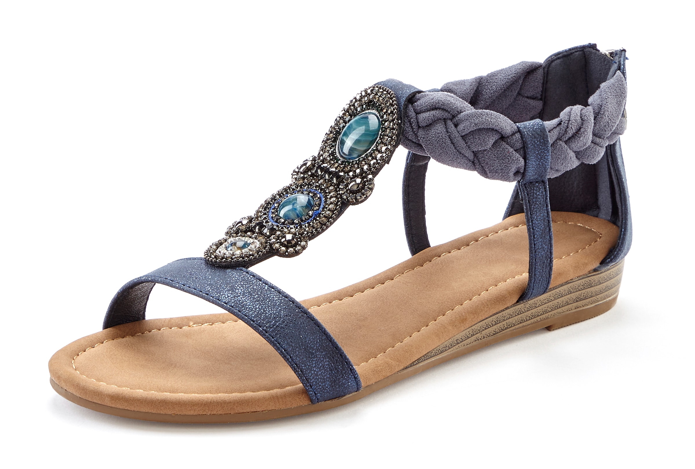Vivance Sandale »Sandalette, Sommerschuh, offener Schuh«, mit Glitzersteinchen VEGAN