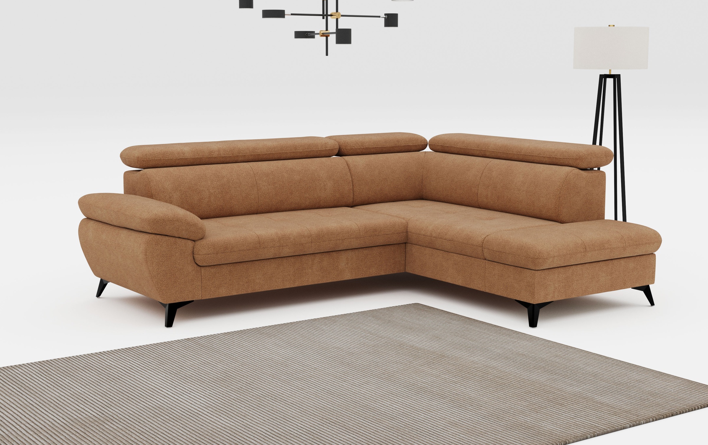 COTTA Ecksofa "Hudson L-Form, B: 256 cm" mit Kopfteilverstellung, optional günstig online kaufen