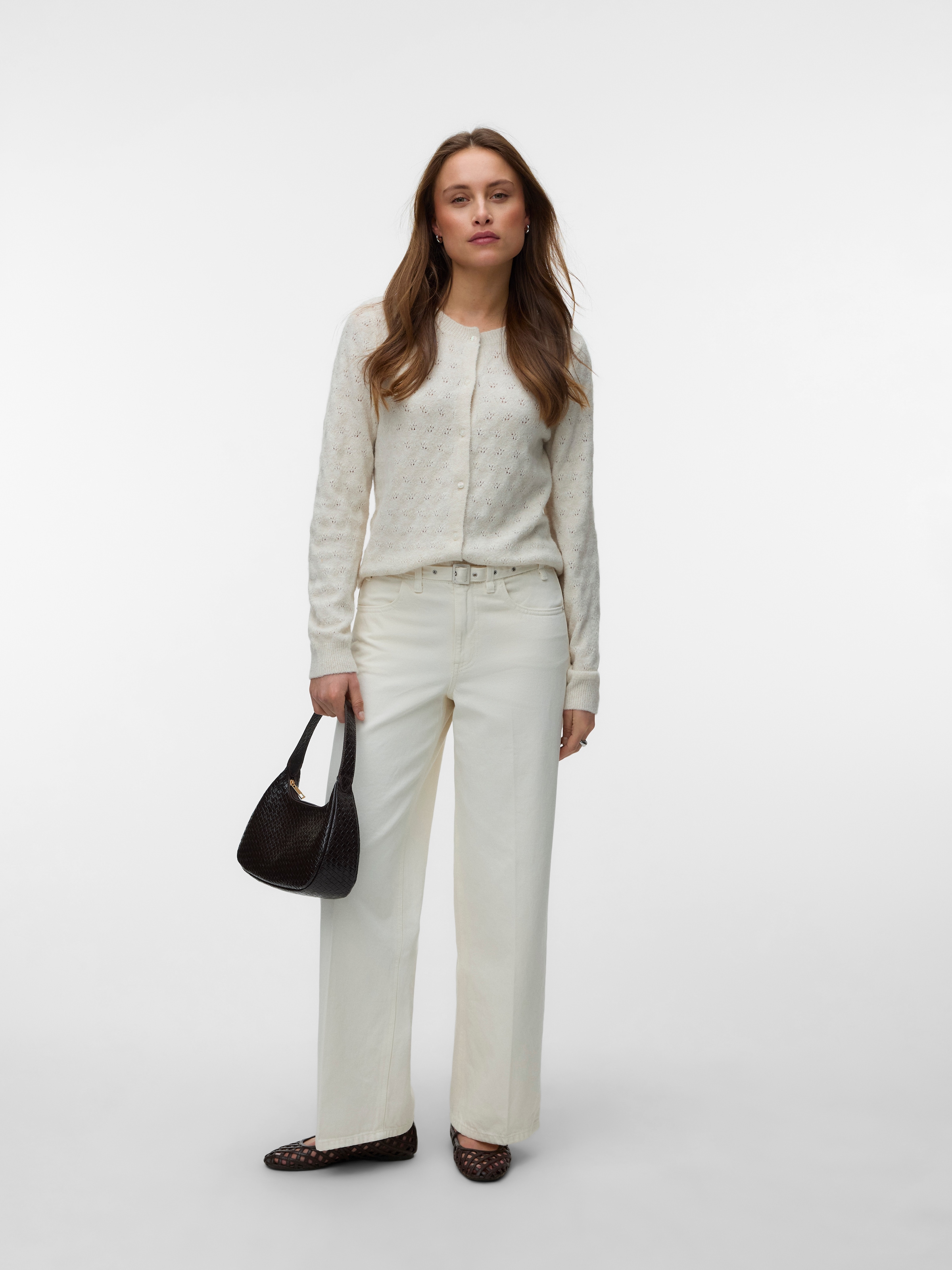 Vero Moda Strickjacke »VMDOFFY STITCH LS O-NECK CARDIGAN NOOS« Materialmix, regular fit