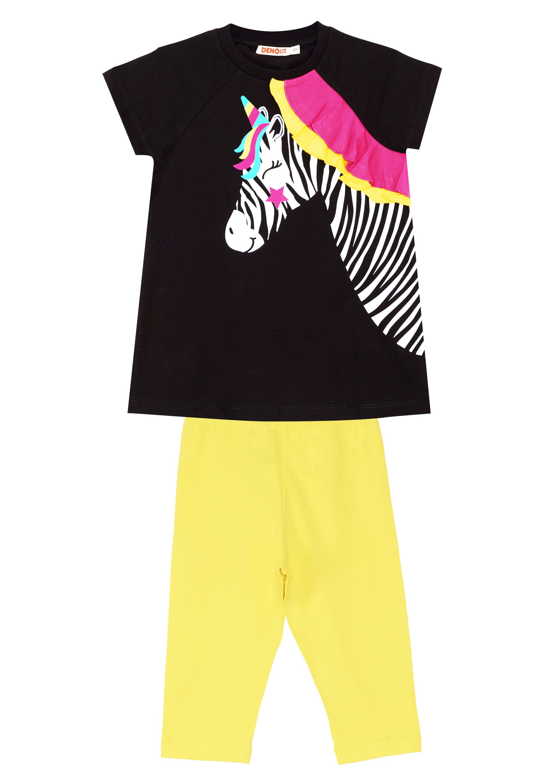 Denokids Hausanzug »Zebracorn« 2 tlg. mit Einhorn-Zebra Print