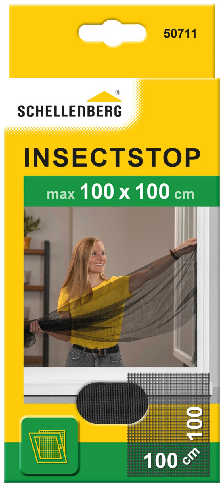 Fliegengitter-Gewebe »50711«, Insektenschutz mit Klettband, 100 x 100 cm, anthrazit,...