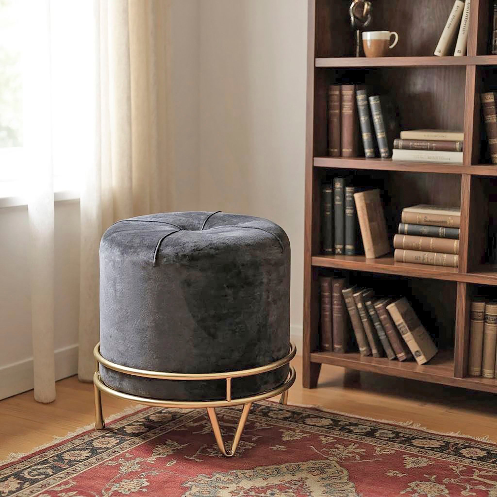 HAKU Hocker »Pouf, Schemel, Stockerl« rund - aus Textil Anthrazit - Ø/H 38/40 cm