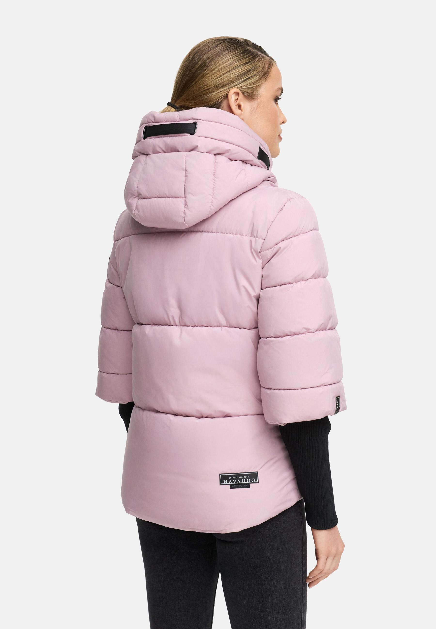 Navahoo Steppjacke »Lotusherz XIV«, mit Kapuze, Warme gesteppte Winterjacke mit Rippstrickärmeln