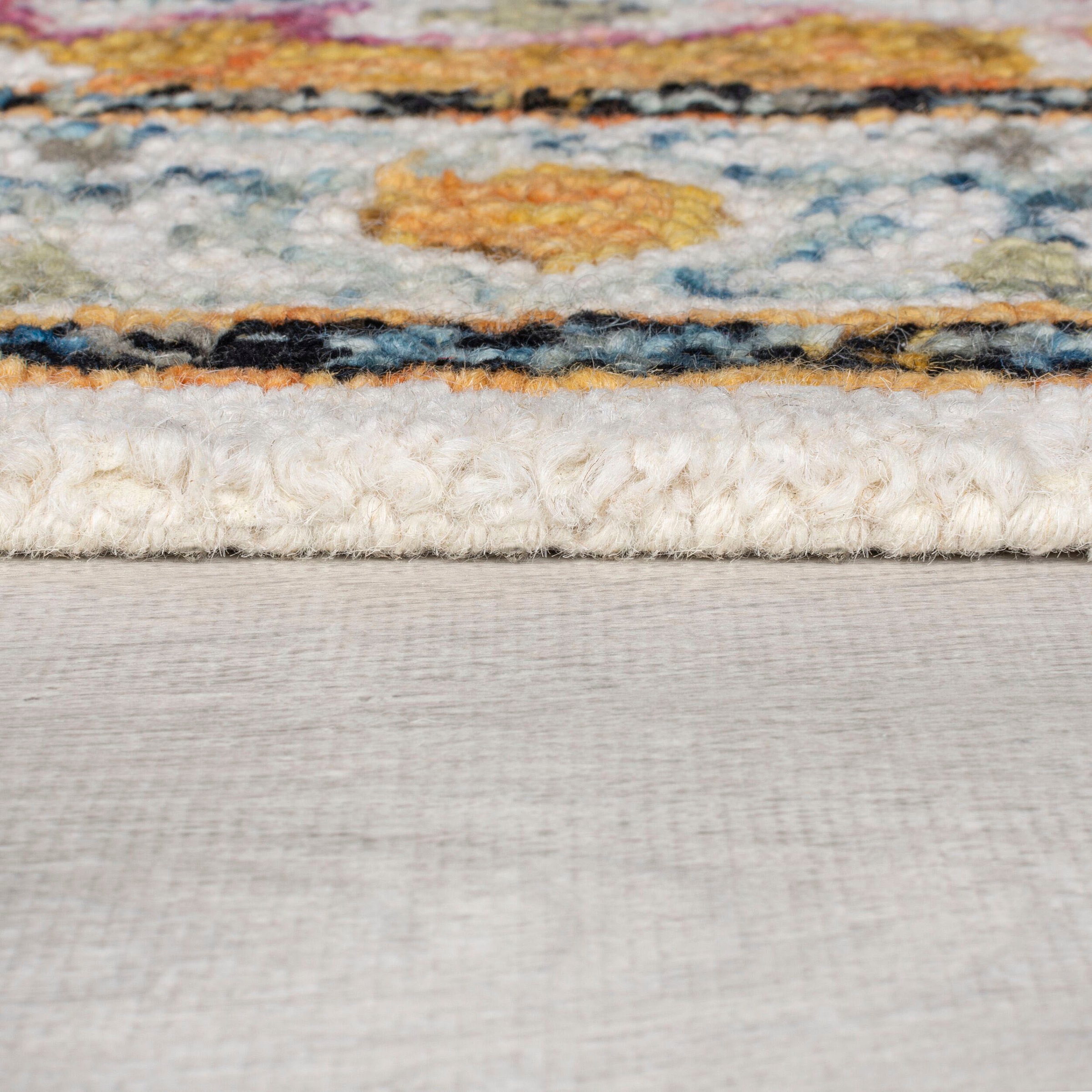FLAIR RUGS Wollteppich "Dhalia" rechteckig 10 mm Höhe 100% Wolle, Wohnzimme günstig online kaufen