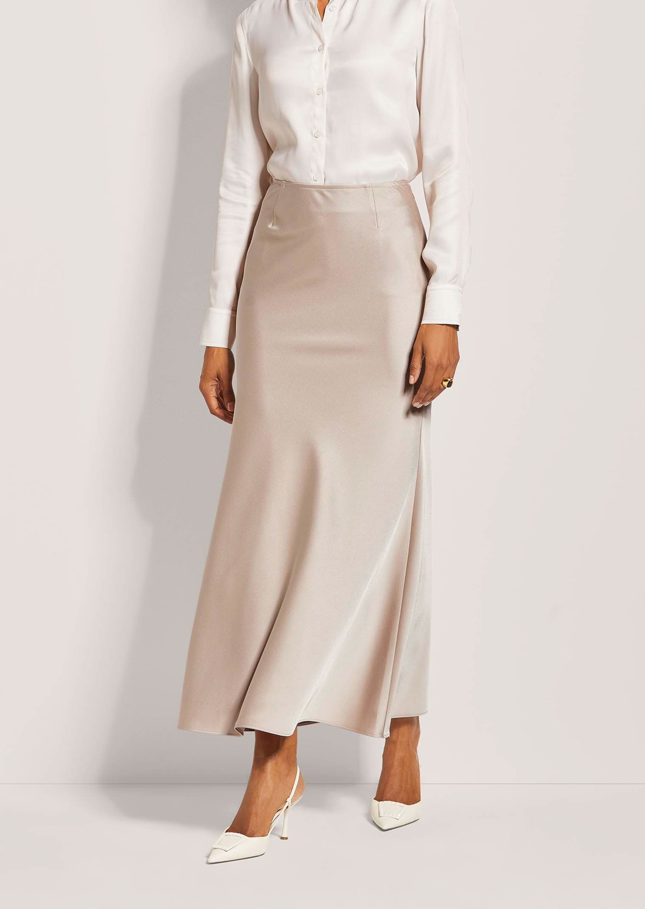 Thumbnail - MADELEINE Midirock "Satinrock Eleganter Maxirock für festliche Anlässe" Langer Satinrock in A-Linie