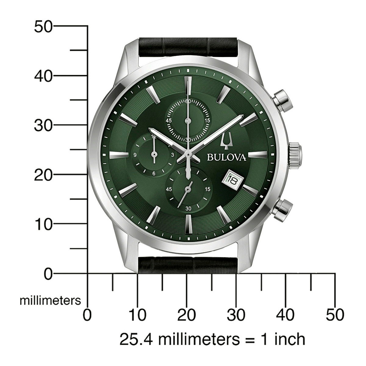 Bulova Chronograph, Armbanduhr, Quarzuhr, Herrenuhr, Damenuhr, Lederarmband, Datum