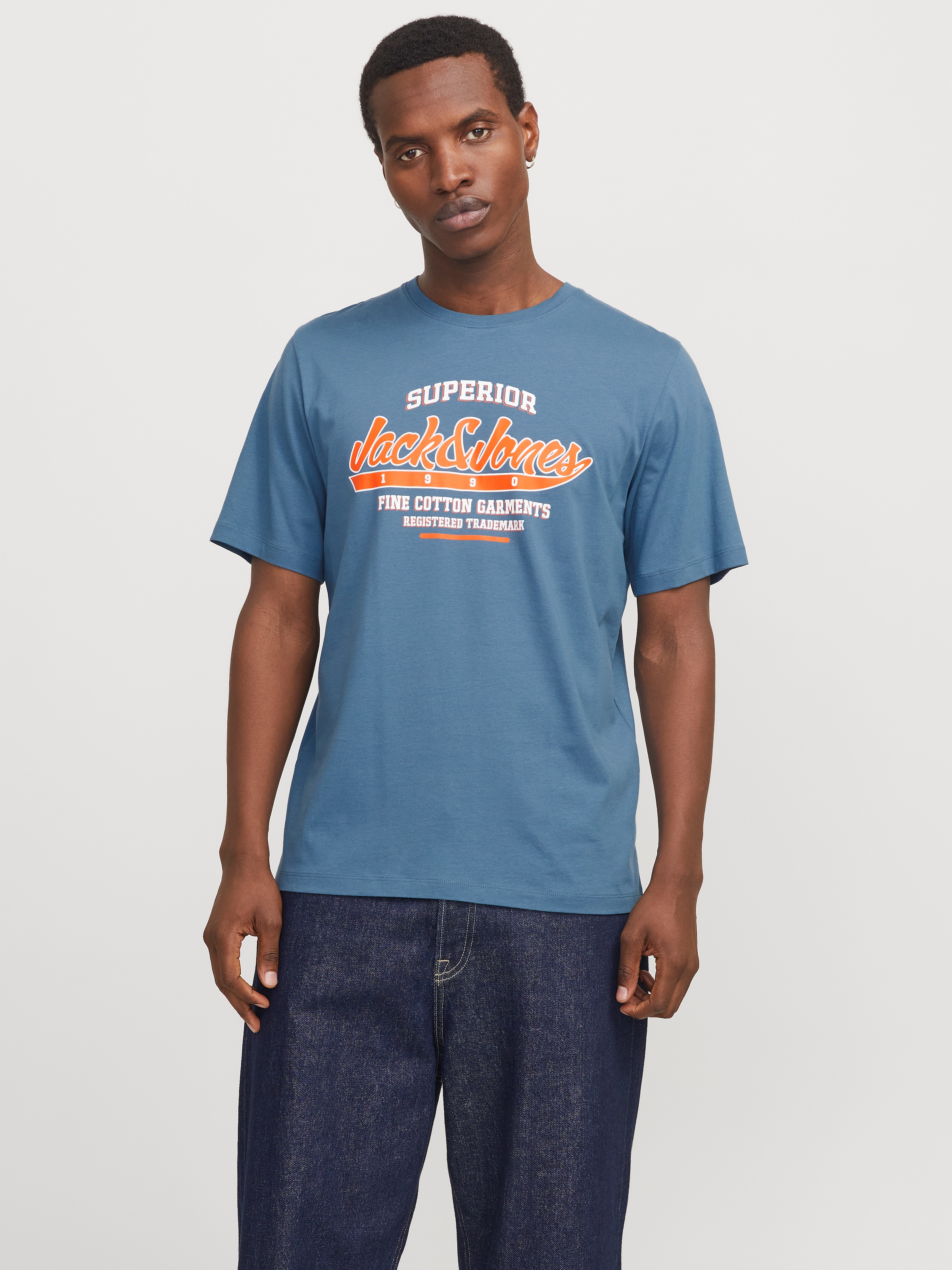 Jack & Jones Rundhalsshirt "JJELOGO TEE SS O-NECK 2 COL SS25 SN", mit Logo günstig online kaufen