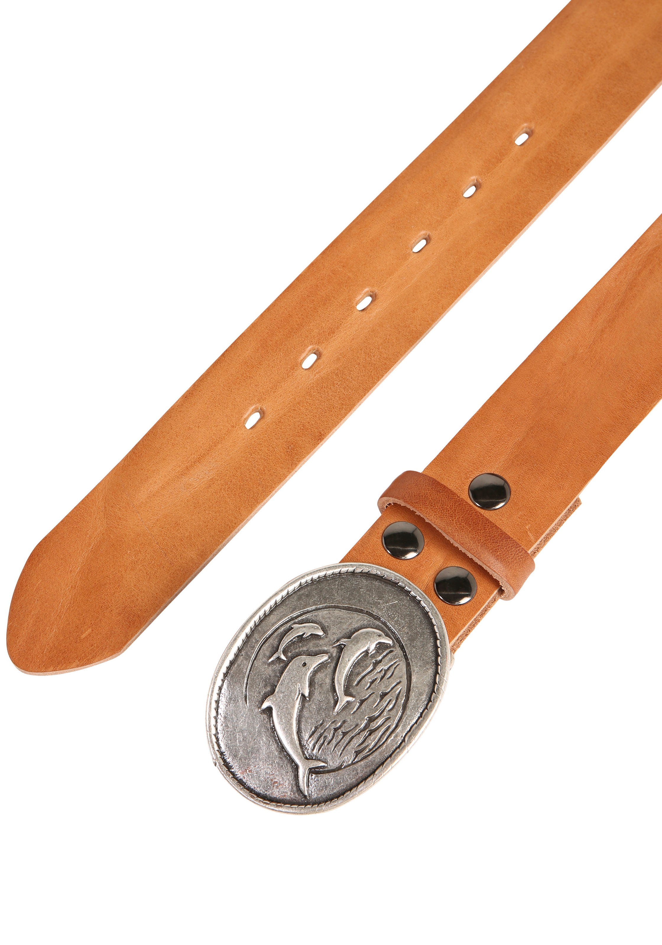 Rettungsring Gürtel Ledergürtel mit austauschbarer Schließe "Delfinfamilie günstig online kaufen