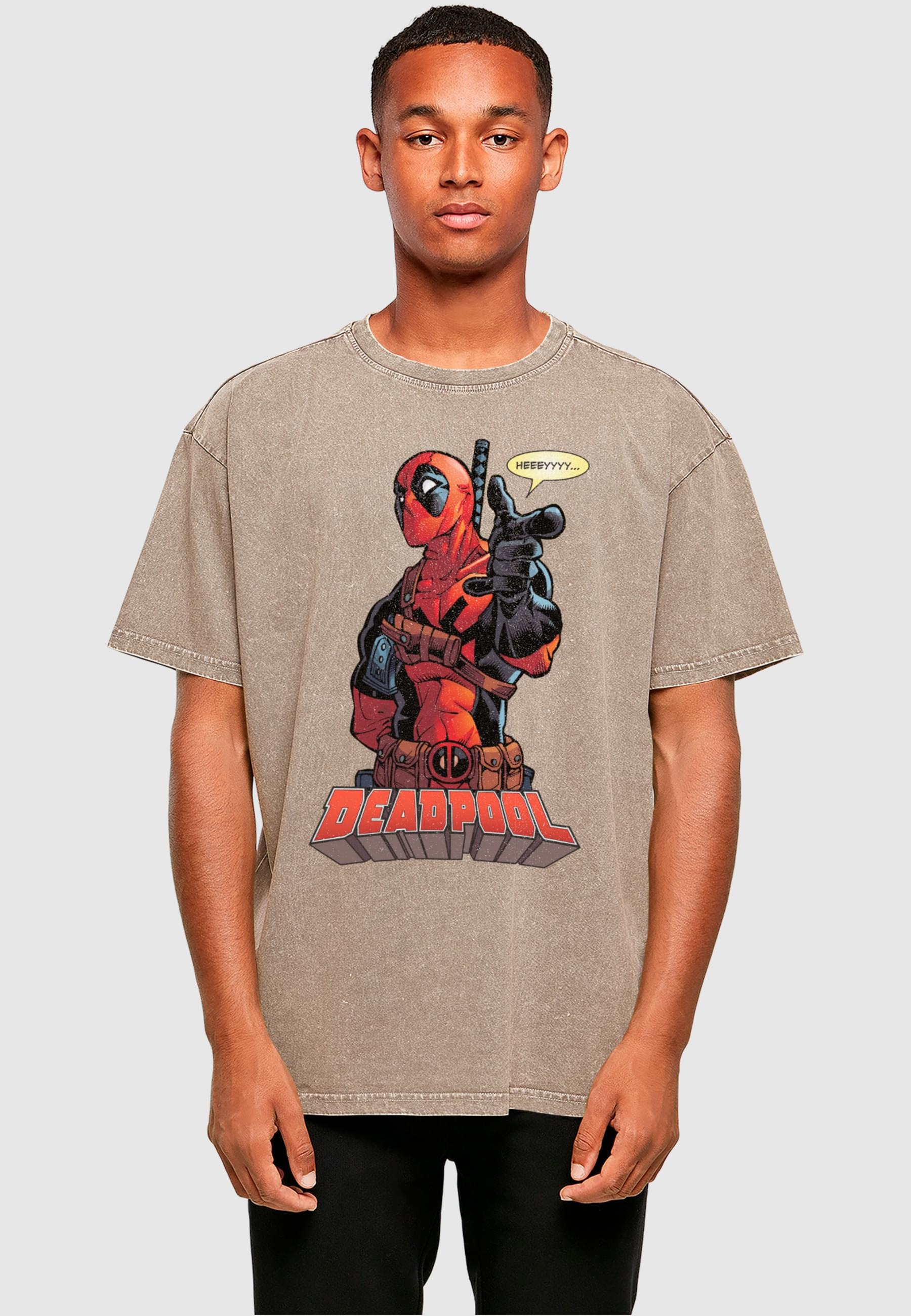 ABSOLUTE CULT T-Shirt »ABSOLUTE CULT Herren Deadpool - Hey You Acid Washed Oversize Tee«, (1 tlg.)