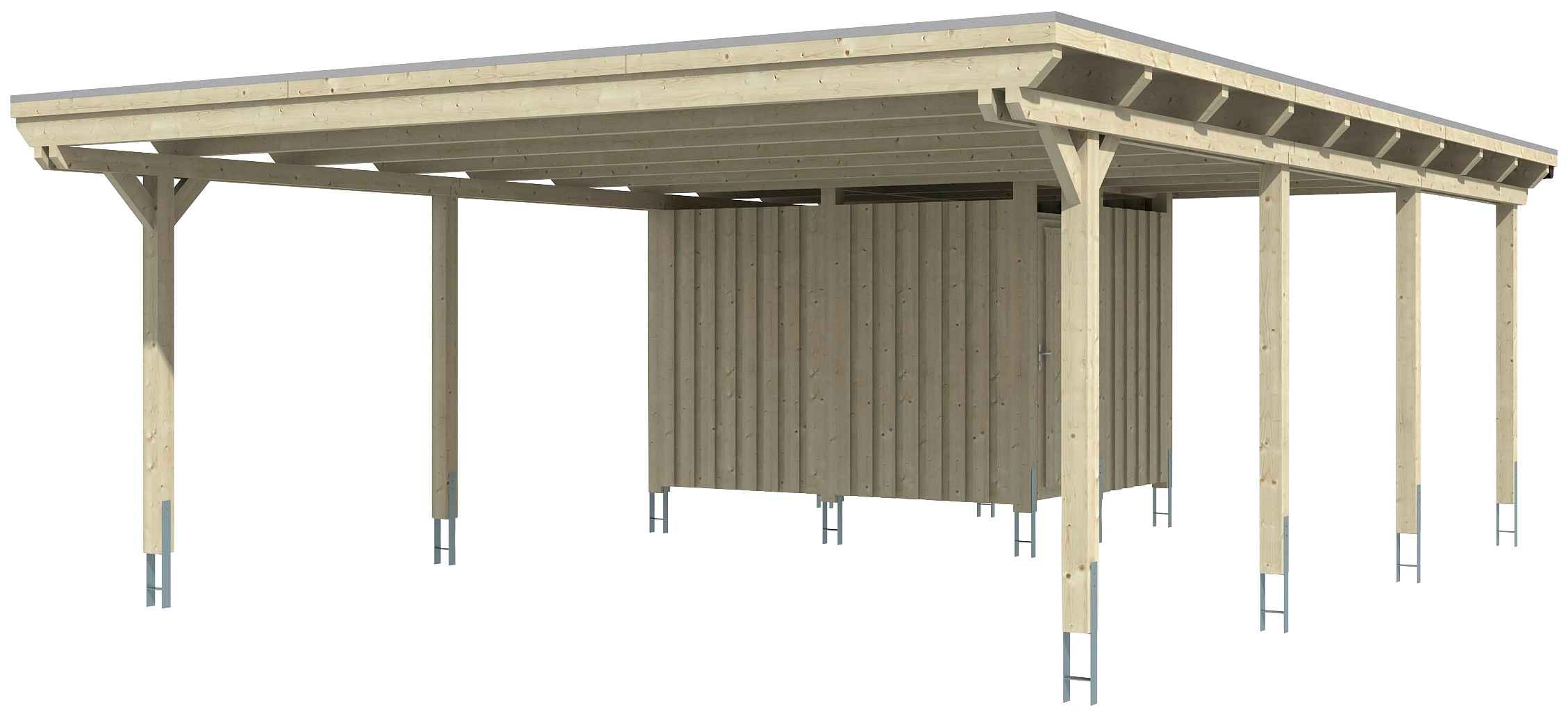 Skanholz Doppelcarport »Emsland«, Leimholz-Nordisches Fichtenholz, 550 cm, weiß