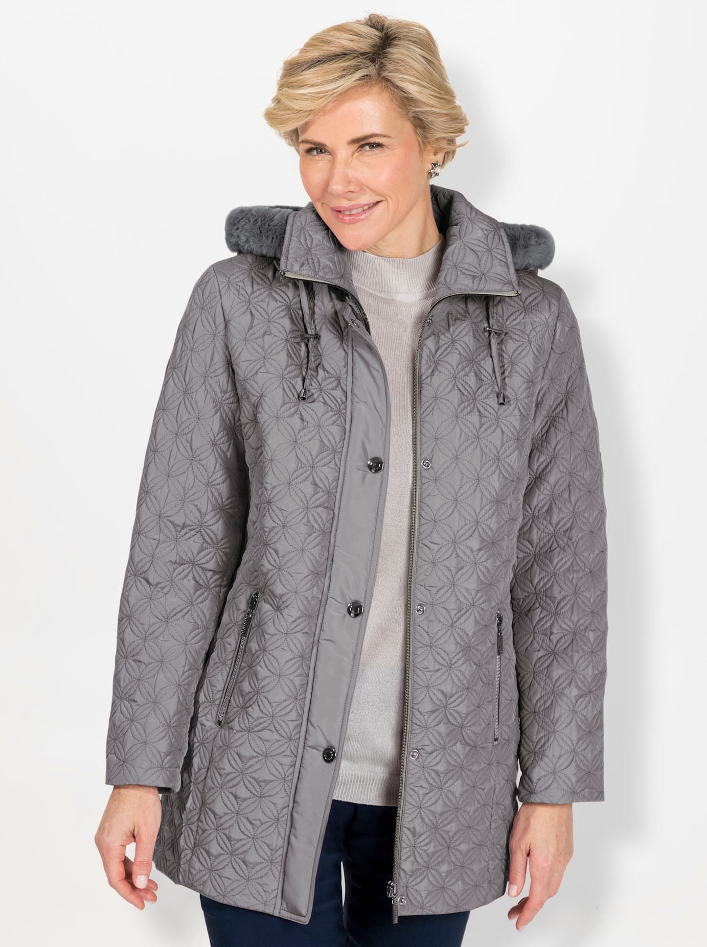 Classic Steppjacke, mit Kapuze