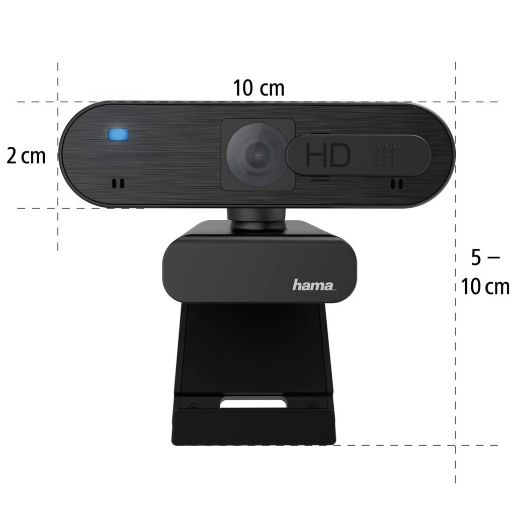 Hama Full HD-Webcam »PC Webcam für Laptop PC, Streaming, Chatten mit Mikrofon, Windows Mac«, Full HD