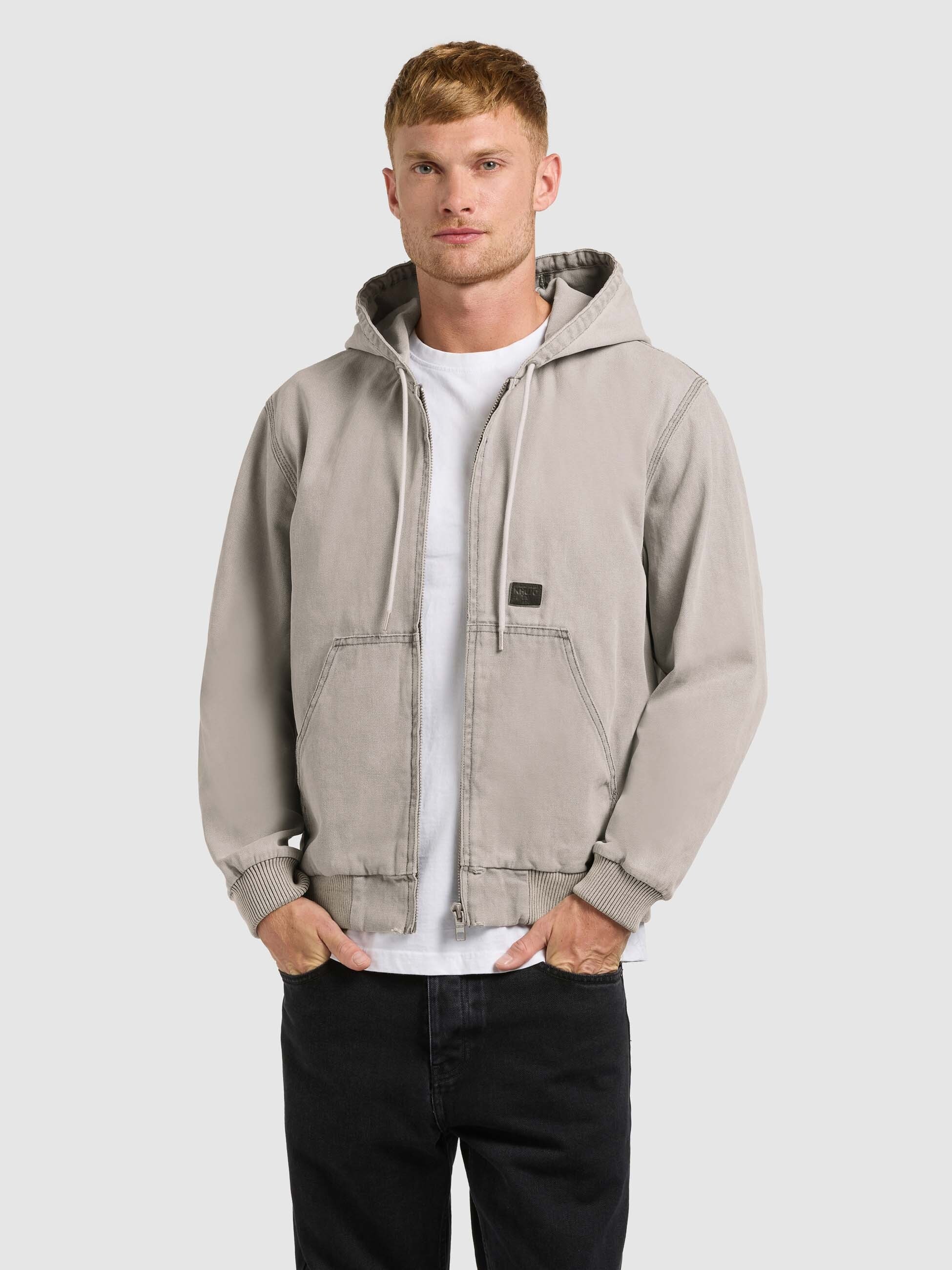 Anorak KHUJO "RHIIS", Herren, Gr. XL, greige, Canvas, 100% Baumwolle, regular fit, eingesetzt Rippstrickbündchen, Jacken