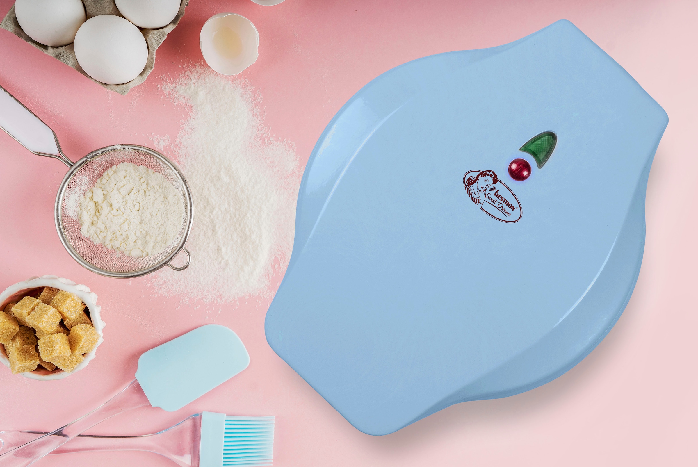 bestron Waffeleisen »AAW700 für Mini-Waffel-Kekse«, 700 W, mit Backampel & Antihaftbeschichtung