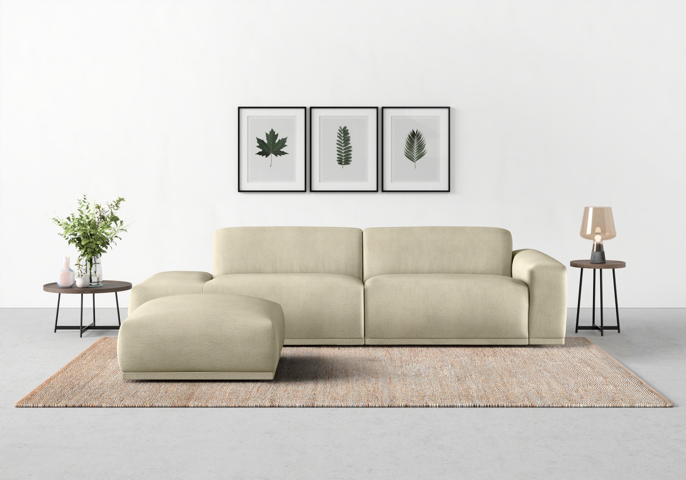 TRENDMANUFAKTUR Big-Sofa »Braga, mit hochwertigem Kaltschaum, Megasofa, in Cord erhältlich«, modernes Big-Sofa, Couch mit hohem Sitzkomfort, 277/72/107 cm (B/H/T)