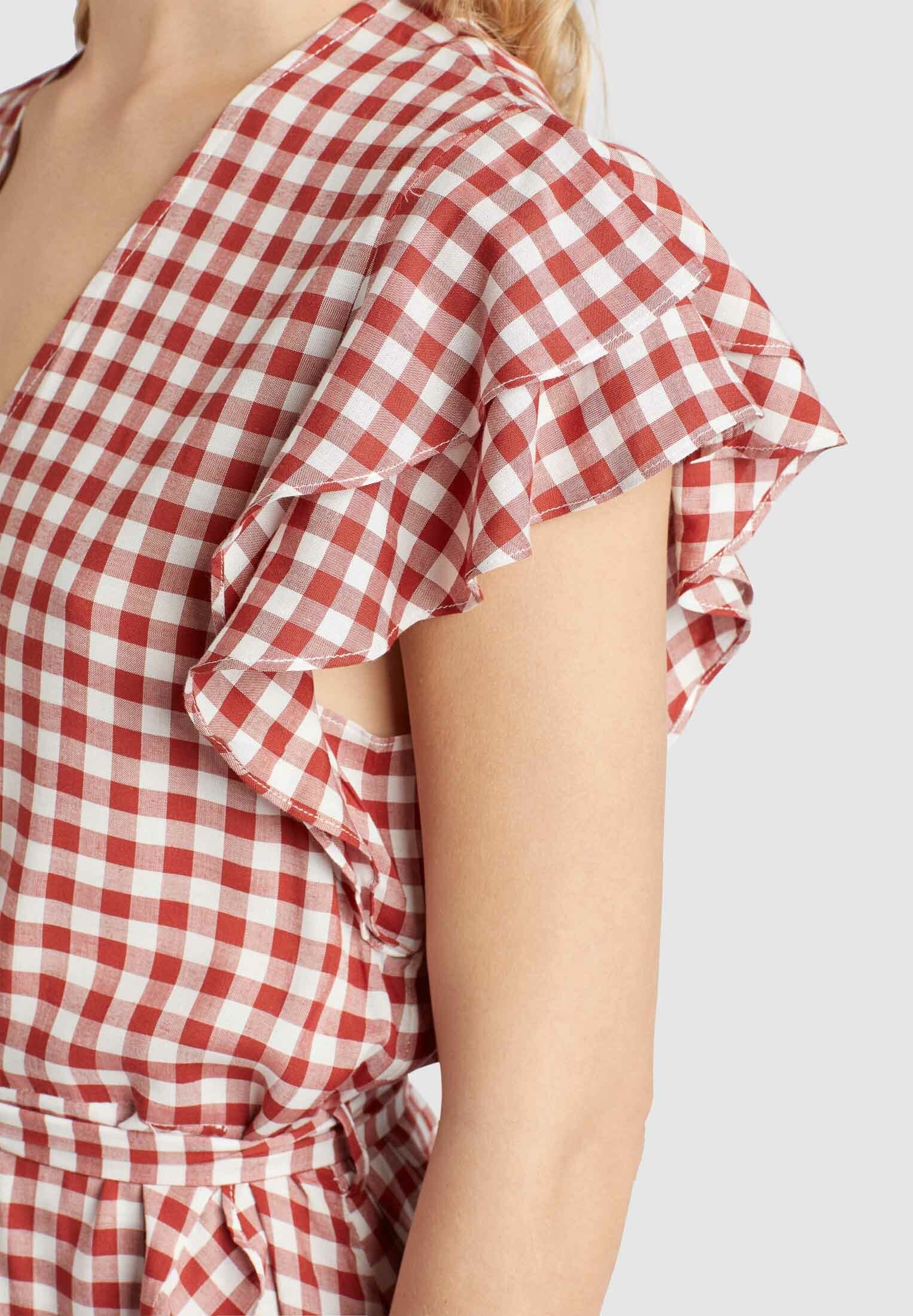khujo Sommerkleid »khujo Kleid TERELLE«, aus karierter Viskose mit Volants