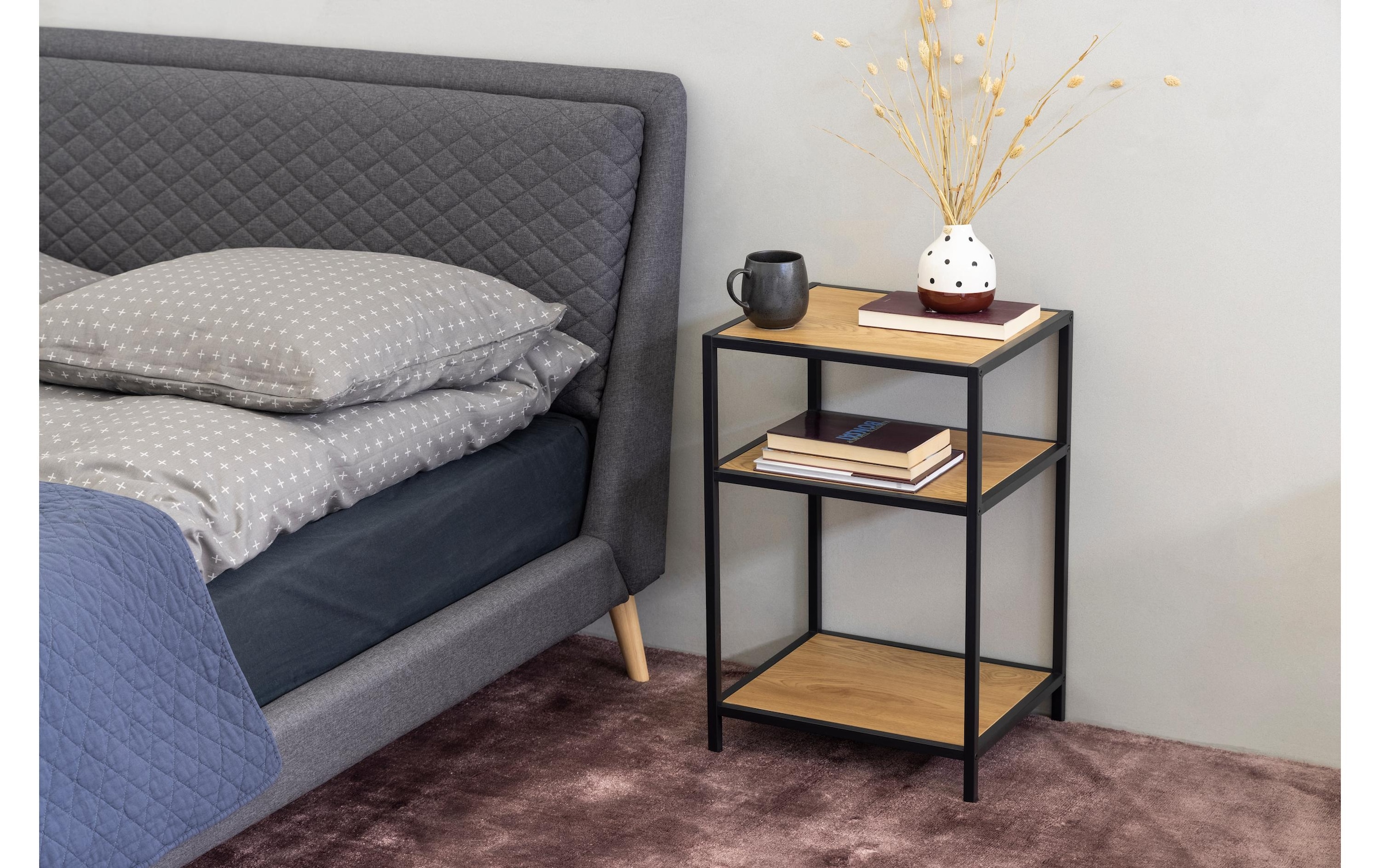 AC Design Nachttisch »Seaford 42 x 35 x 63 cm Nature/Schwarz«
