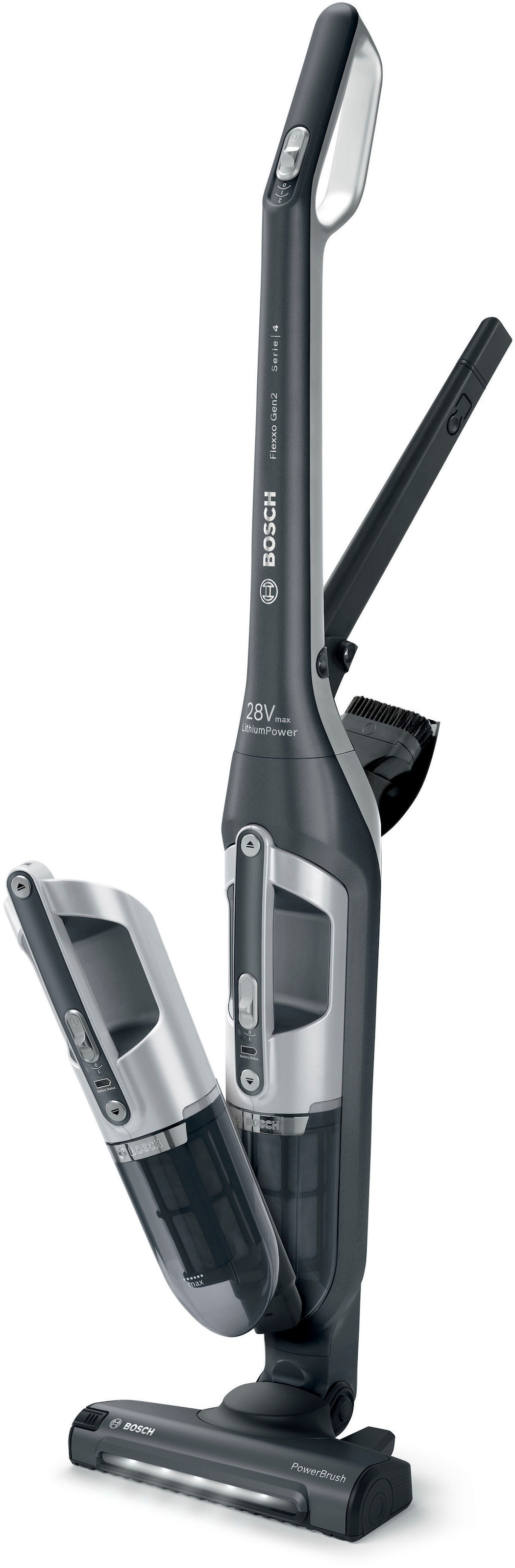 BOSCH Akku-Hand-und Stielstaubsauger »Flexxo Gen 2 Serie 4 BBH3P280«, 28 V, Power Düse mit LED, integriertes Zubehör