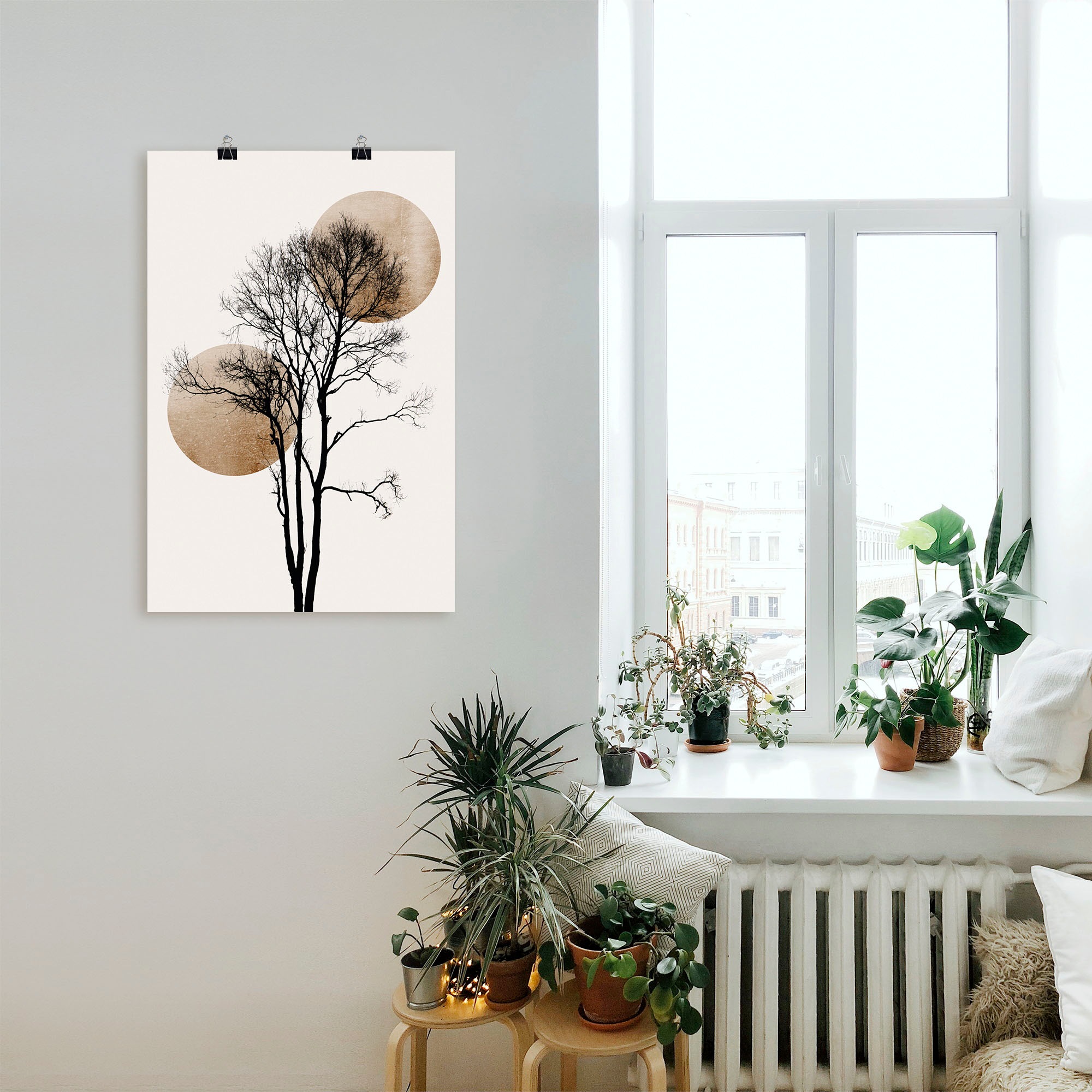 Artland Wandbild "Sonne und Mond versteckt" Baumbilder 1 Stk. tlg. als Alub günstig online kaufen