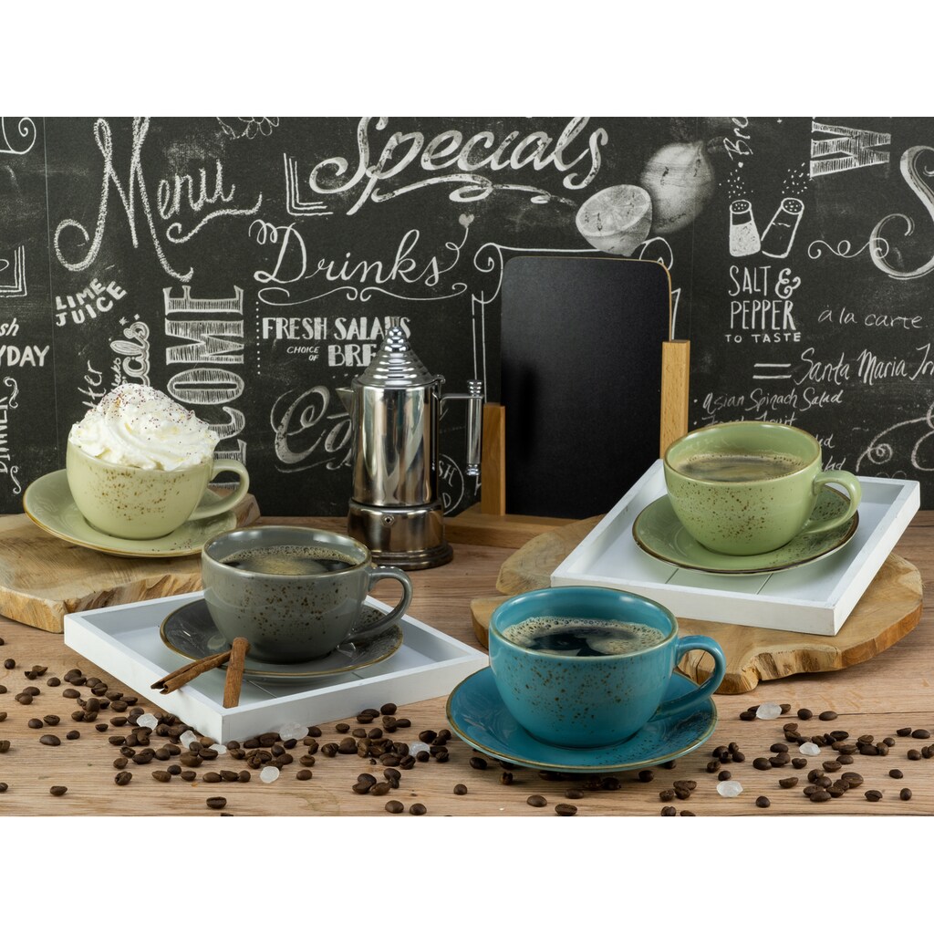 CreaTable Cappuccinotasse »Kaffeetasse NATURE COLLECTION«, (Set, 8 tlg.)