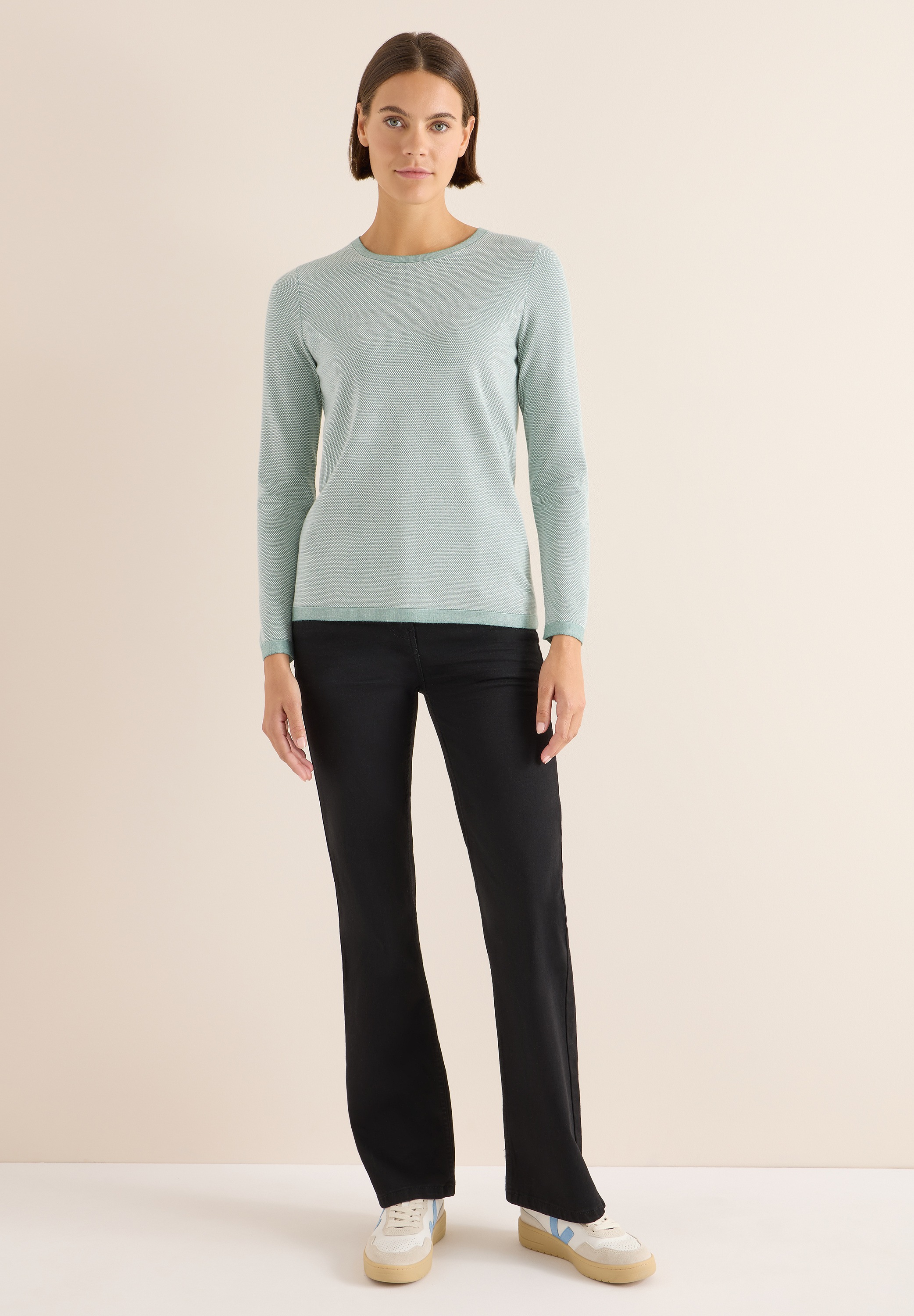 Cecil Strickpullover mit Materialmix