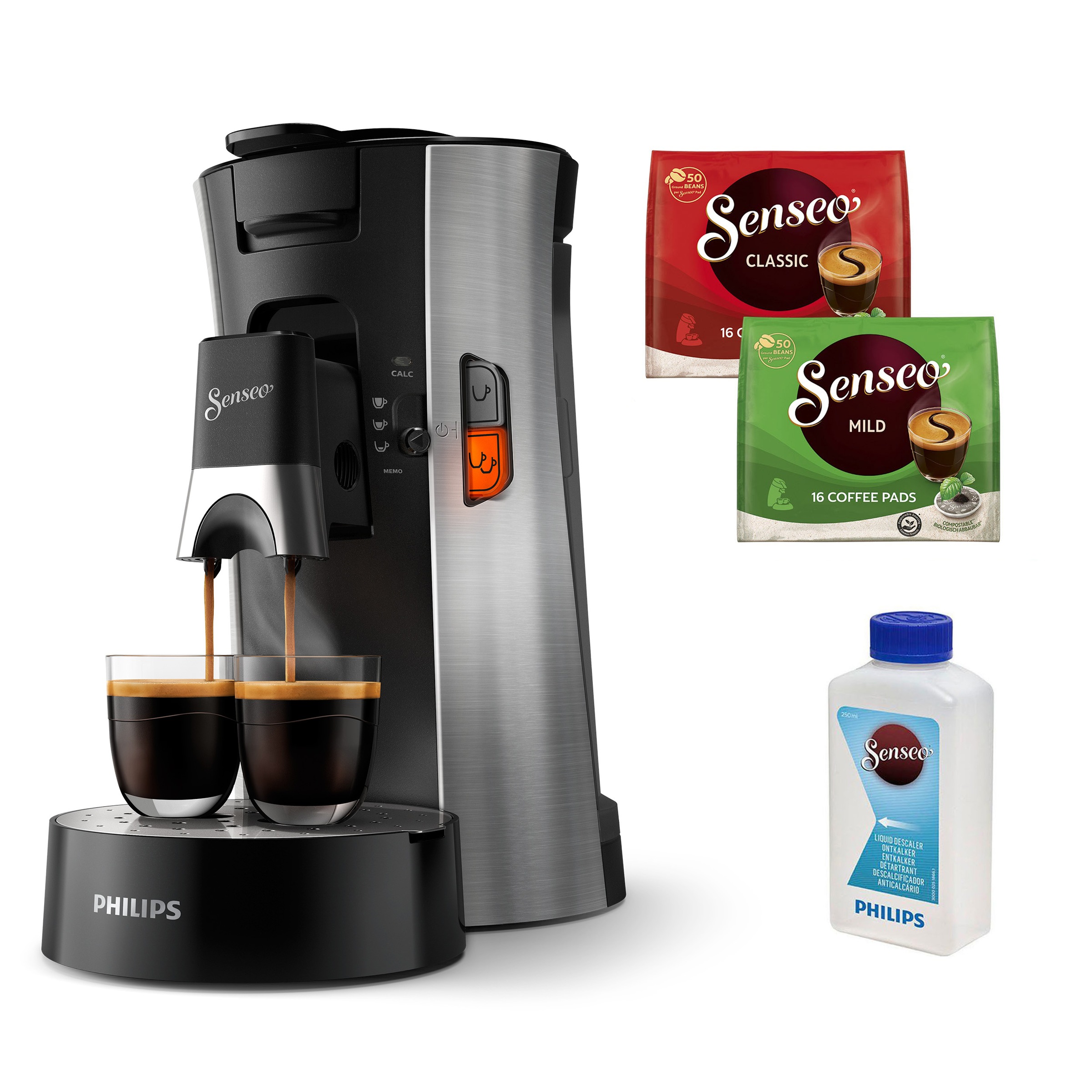 Philips Senseo Kaffeepadmaschine "Select CSA250/10", inkl. Gratis-Zugaben im Wert von € 14,- UVP