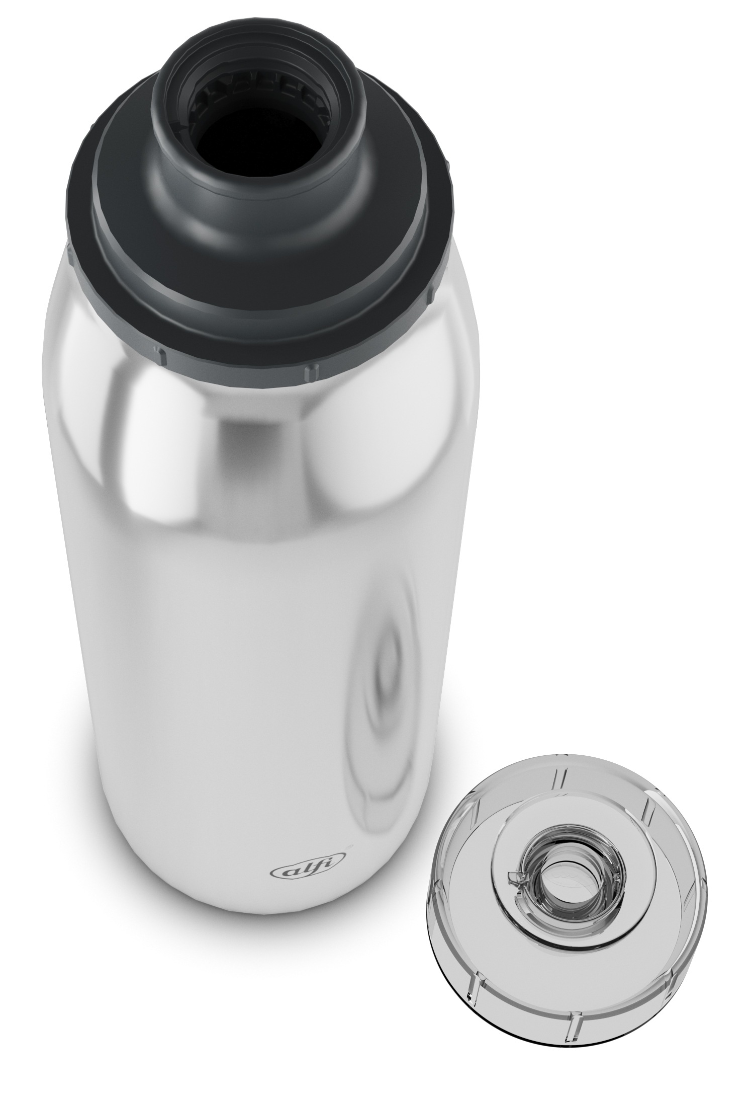 Alfi Isolierflasche »ISO BOTTLE, Edelstahlkörper, spülmaschinenfest«, (1 tlg.), 0,5l, 12h heiß & 24h kalt, Trinköffnung mit konsistentem Trinkfluss