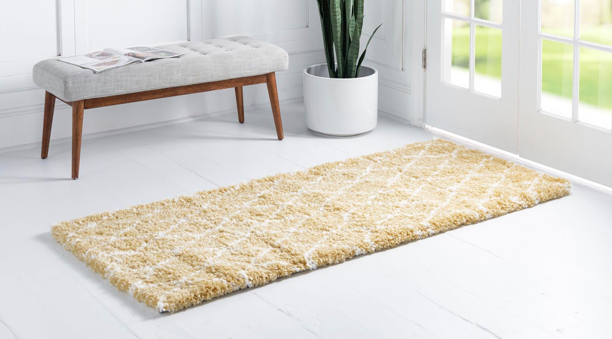 Myflair Möbel & Accessoires Hochflor-Läufer »Temara Shag Lagerräumung«, rechteckig, 51 mm Höhe, Teppich-Läufer, gewebt, Rauten Design, weich & kuschelig