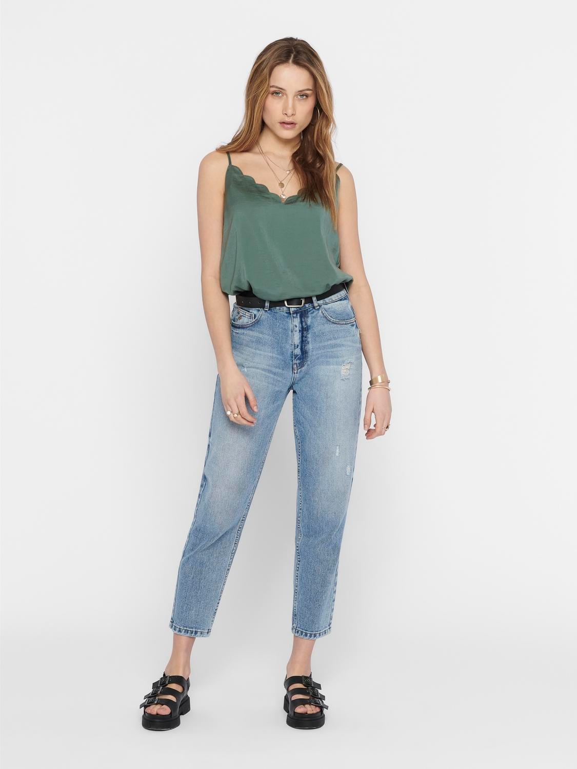 Thumbnail - ONLY Spaghettitop "ONLDEBBIE SINGLET NOOS WVN" Kunstfaser, regular fit, Rundhals