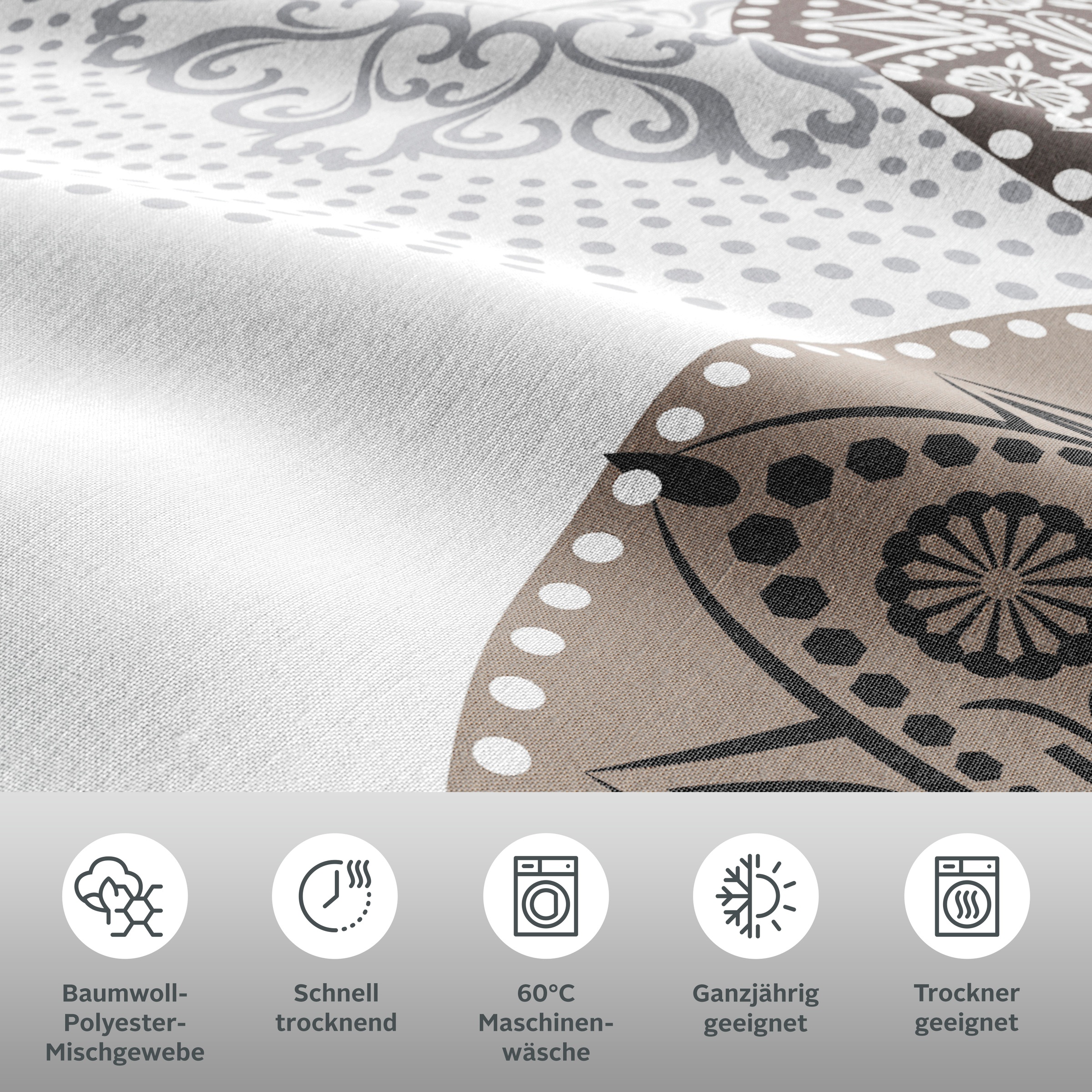 Thumbnail - my home Bettwäsche "Tesso in Gr. 135x200, 155x220 oder 200x200 cm" 3 Stk. tlg. Bettwäsche mit Ornamenten und in verschie...