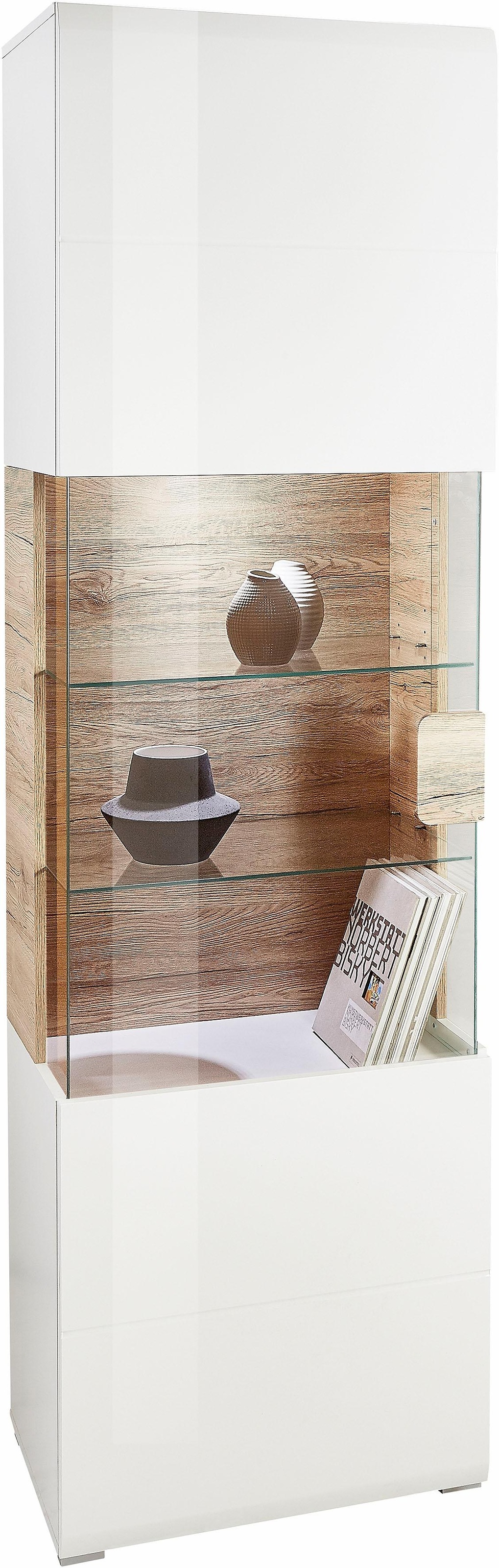 OTTO home Vitrine "Toledo,Höhe 204 cm trendige Glasvitrine mit dekorative F günstig online kaufen
