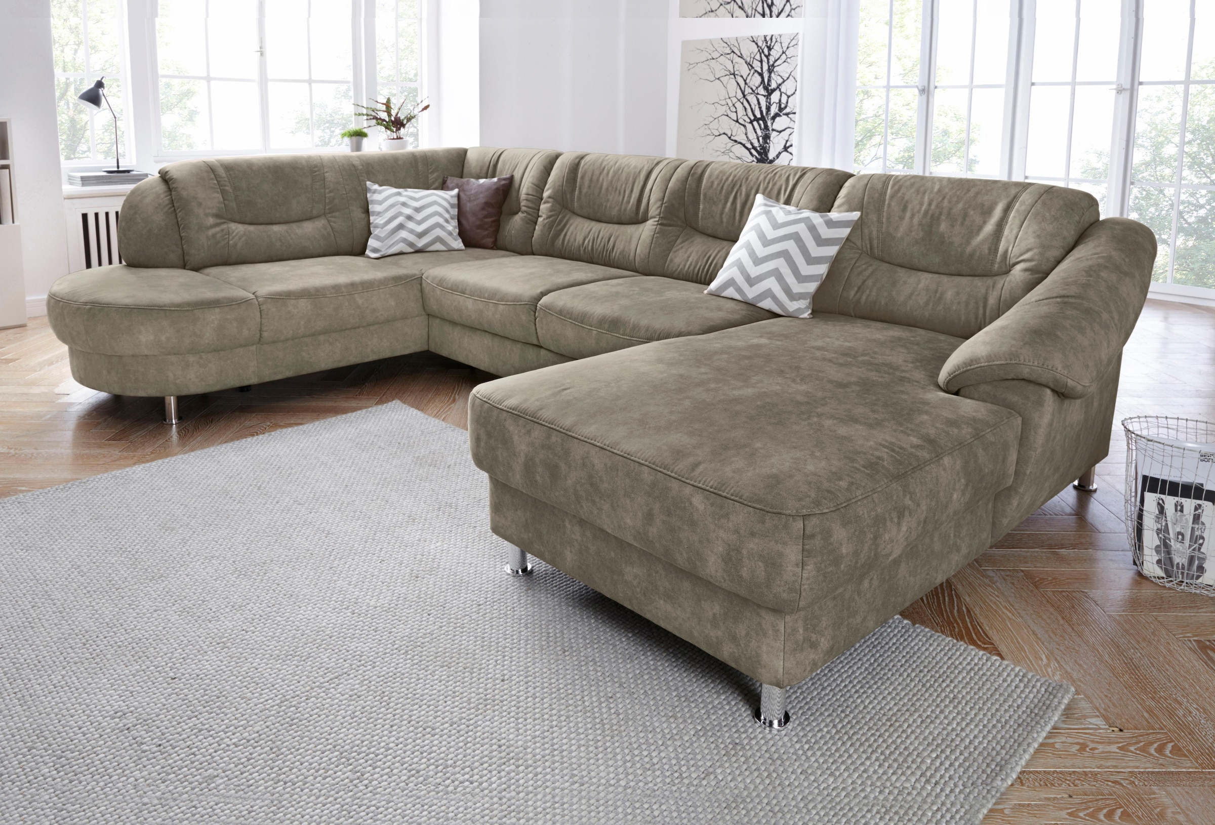 sit&more Wohnlandschaft "Salsa U-Form" mit Federkern, wahlweise mit Schlaffunktion