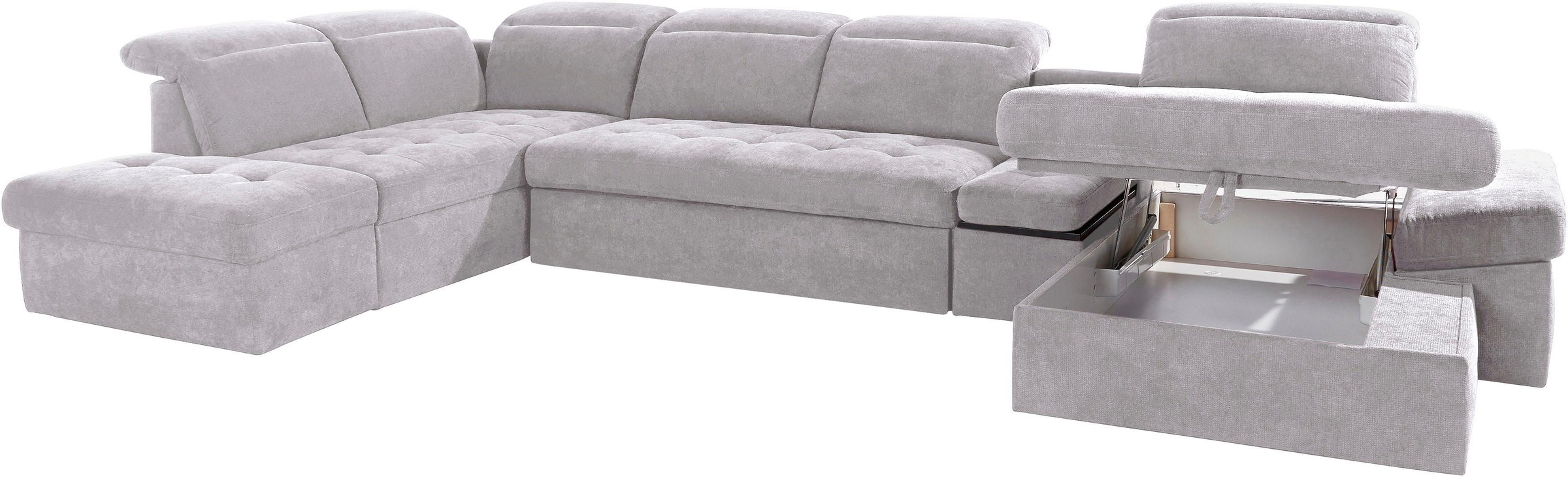 sit&more Wohnlandschaft »Stardust U-Form«, inklusive Kopfteilverstellung, Armlehnenfunktion und Tischelement