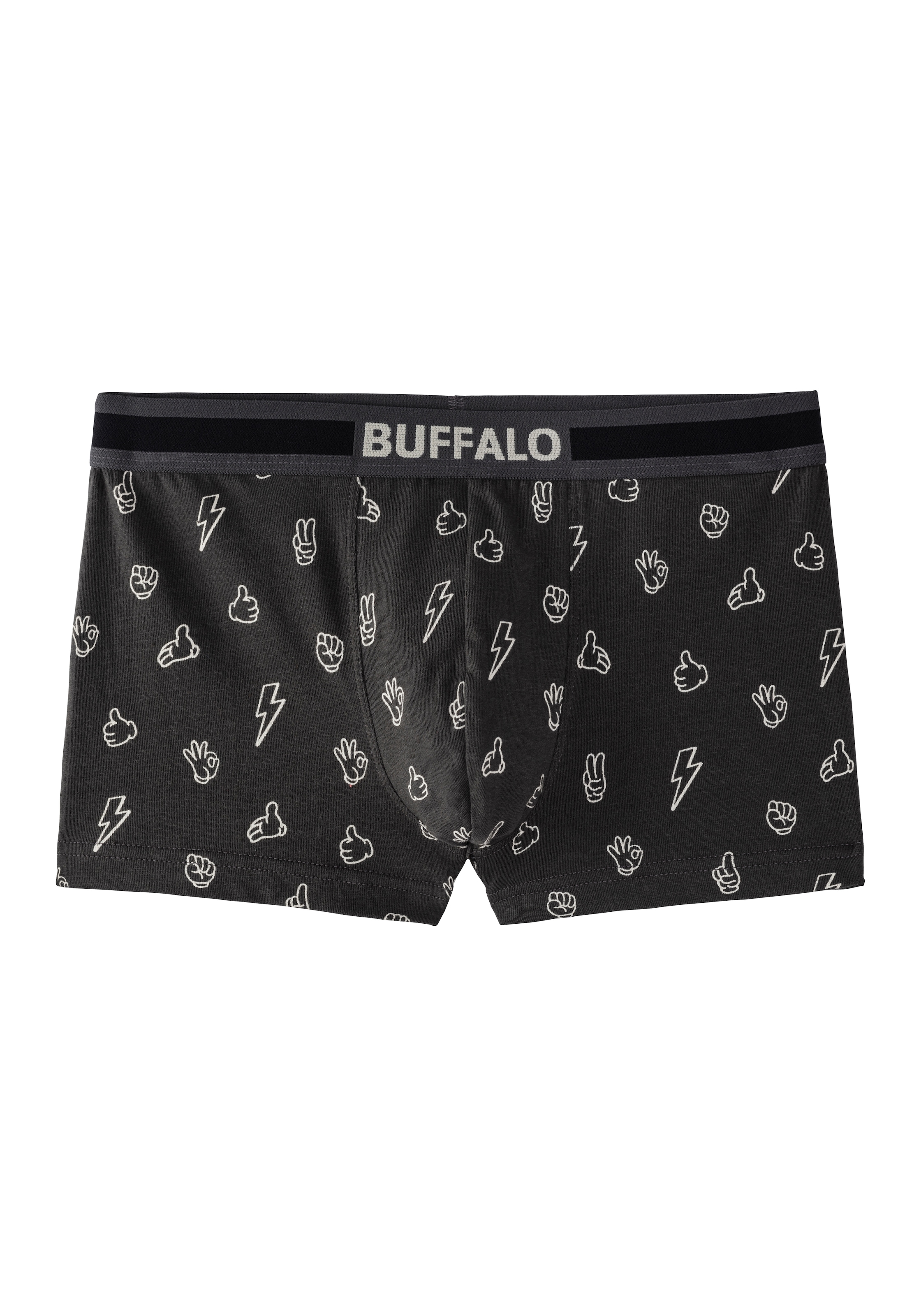 Buffalo Boxer, (Packung, 3 St.), mit witzigen Icons bedruckt