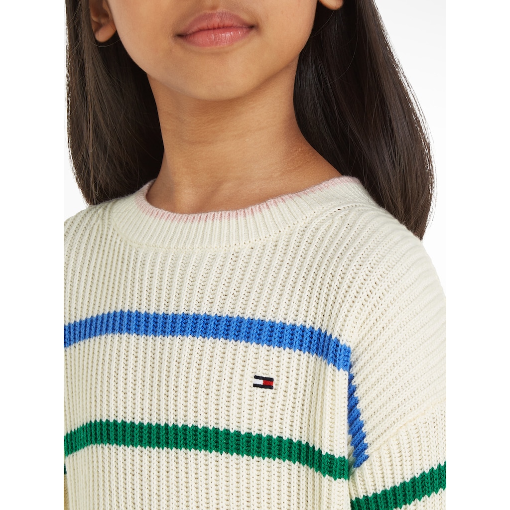 Tommy Hilfiger Strickpullover »MULTI STRIPE STRUCTURE CREW«