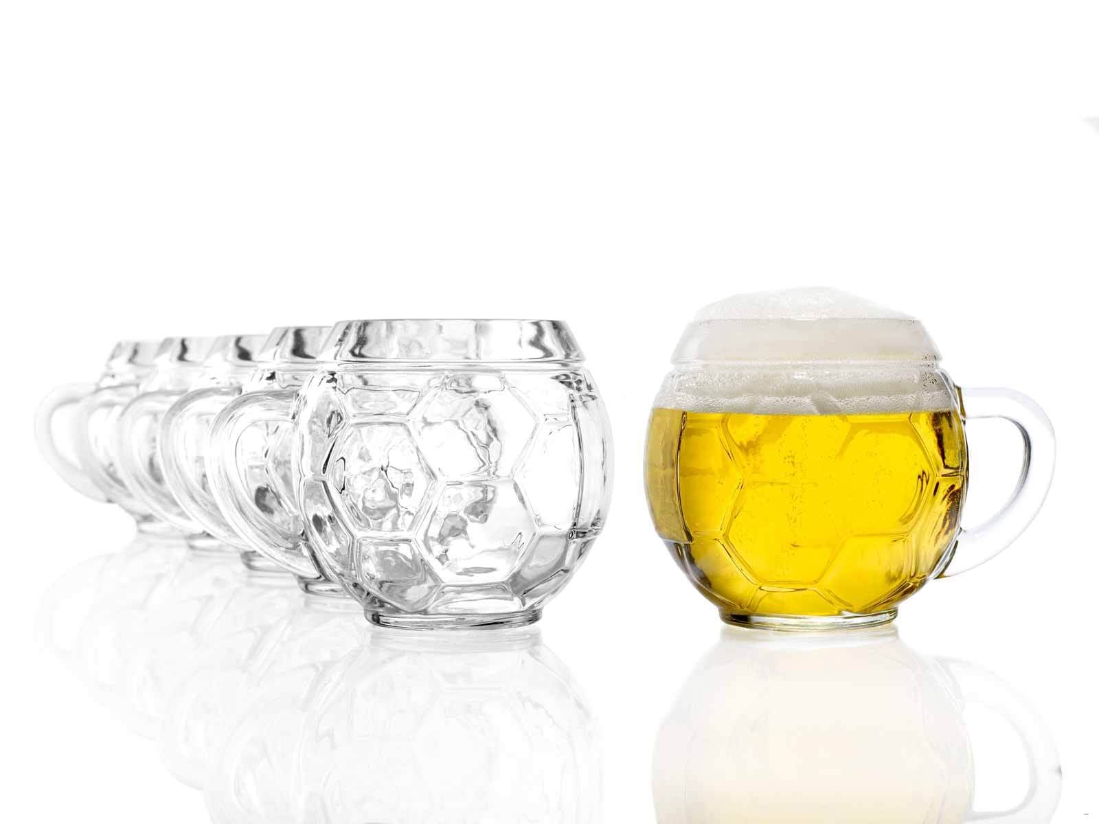 Stölzle Bierglas »Bierkrüge Fußball 400 ml 6er Set transparent«
