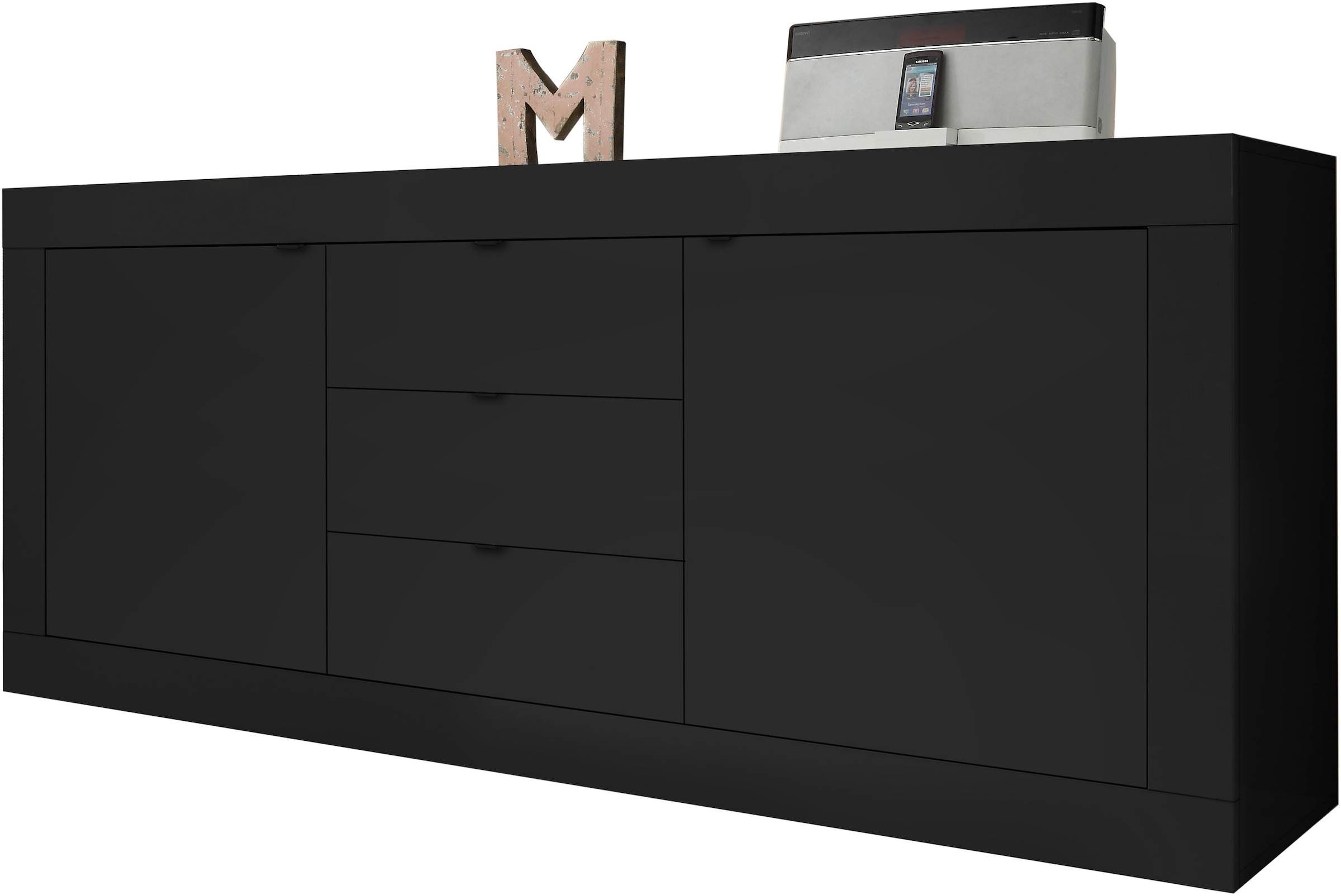 LC Sideboard »Basic Breite 210 cm, Kommode 2 Türen, 3 Schubkästen, Anrichte,«, Metallgriff, moderne Rahmenoptik, viel Stauraum, Farbauswahl