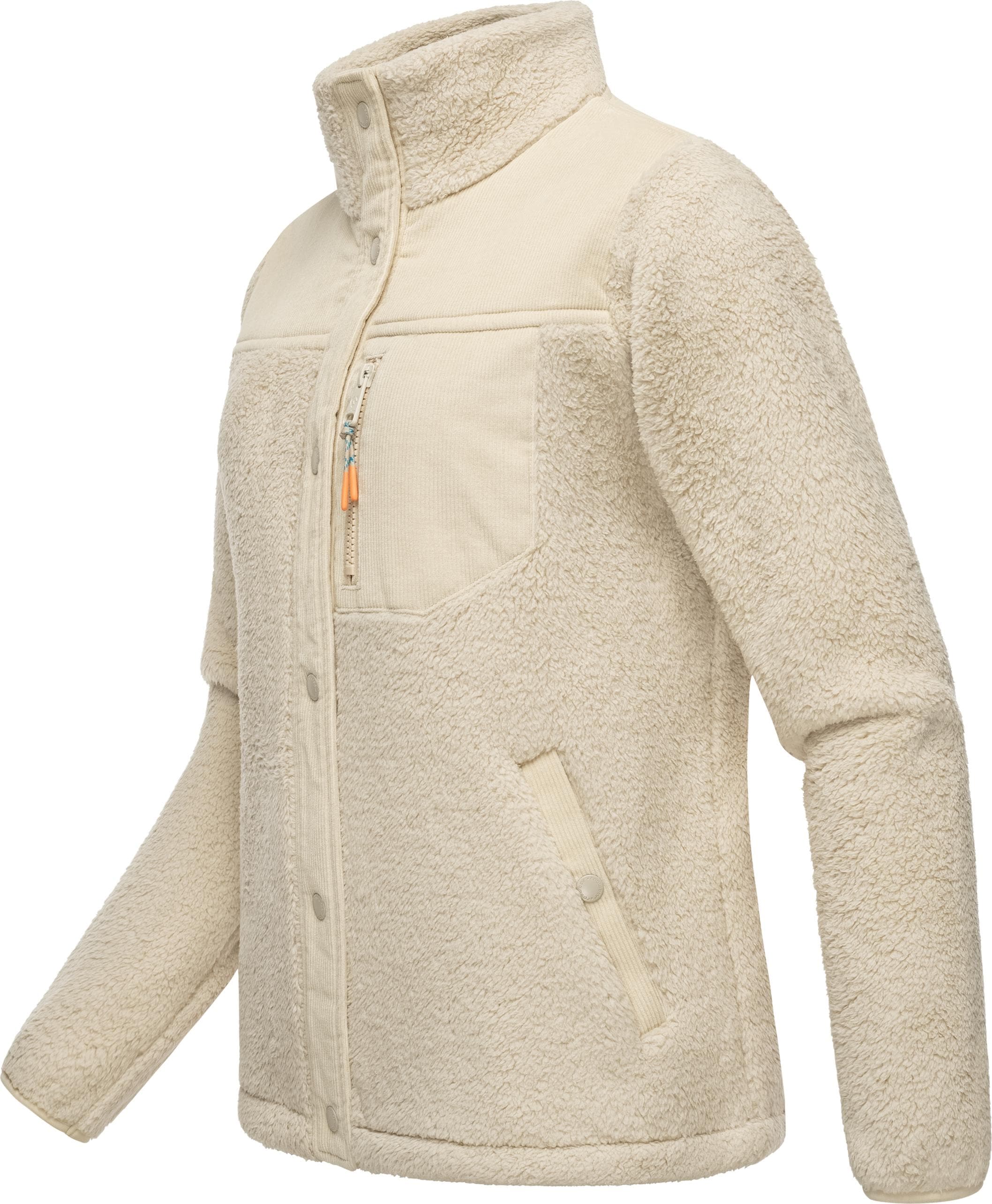 Ragwear Plüschjacke »Appopis Block«, ohne Kapuze, Flauschige Übergangsjacke aus Teddyfleece
