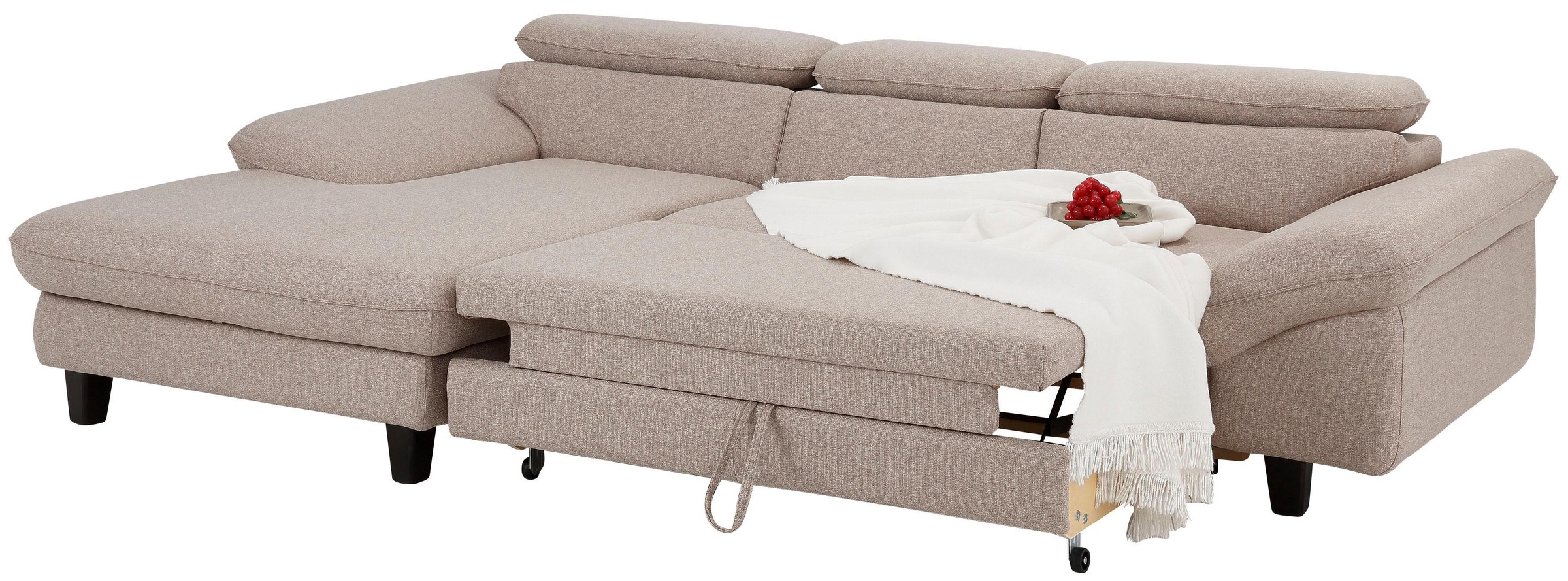 Home affaire Ecksofa »Pilot L-Form«, mit Kopfteilverstellung, wahlweise mit Bettfunktion & Bettkasten