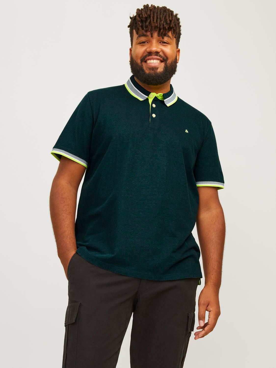 Jack & Jones PlusSize Poloshirt "JJEPAULOS POLO SS NOOS PLS", mit Logo Stickerei