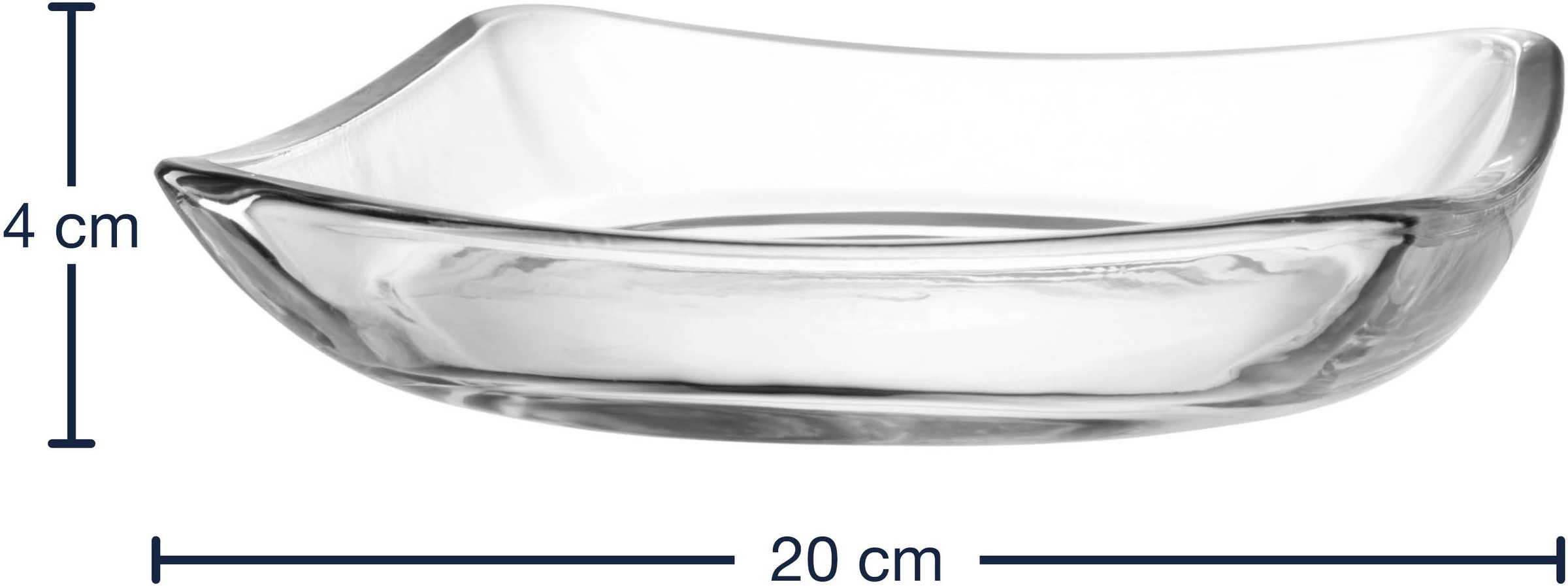 LEONARDO Schale »PIAZZA, Teller ca. 20 cm, 4er-Set«, 4 tlg., aus Glas, spülmaschinengeeignet