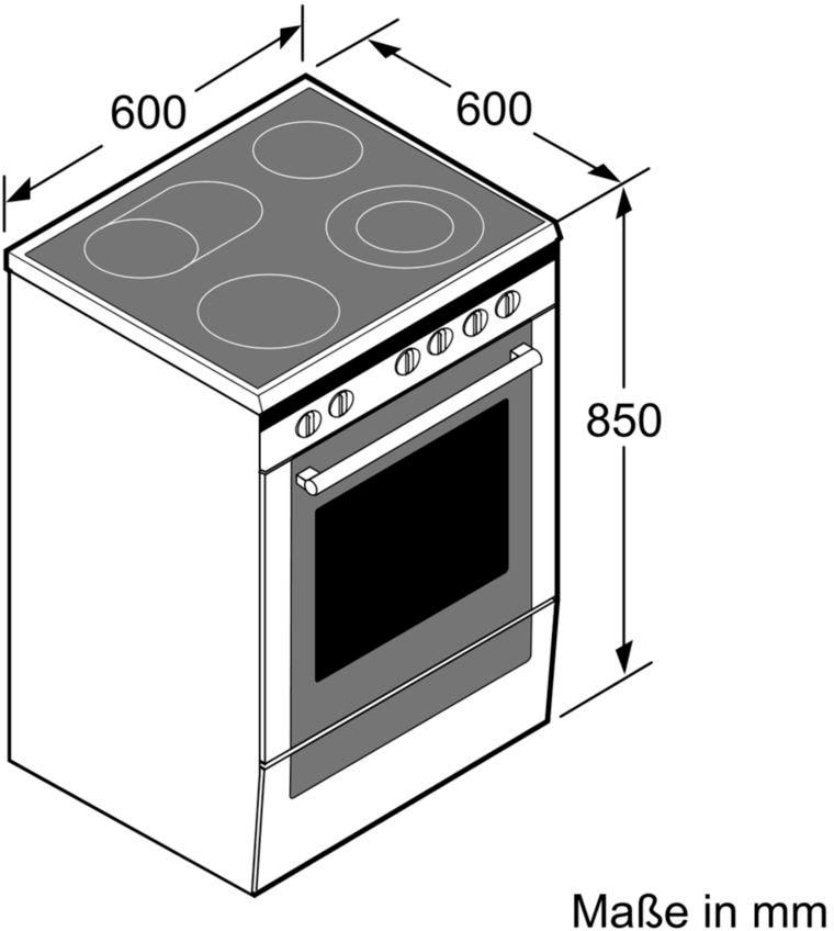 HKR39C250, BAUR Elektro-Standherd | »HKR39C250«, BOSCH 2-fach-Teleskopauszug, Direct mit 4, ecoClean