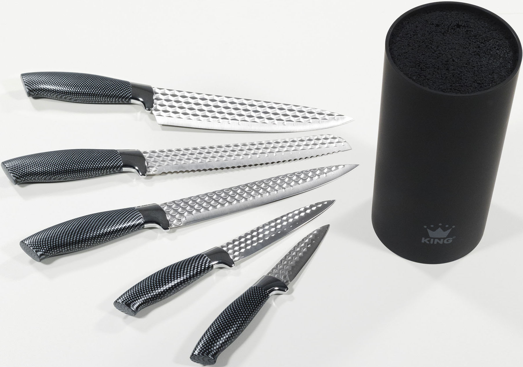 Thumbnail - KING Bräter "5 Liter", Aluminiumguss, (Set, 8 tlg., 5 Küchenmesser inklusive Messerblock), Aromaknopf, Induktion, mit Gl...