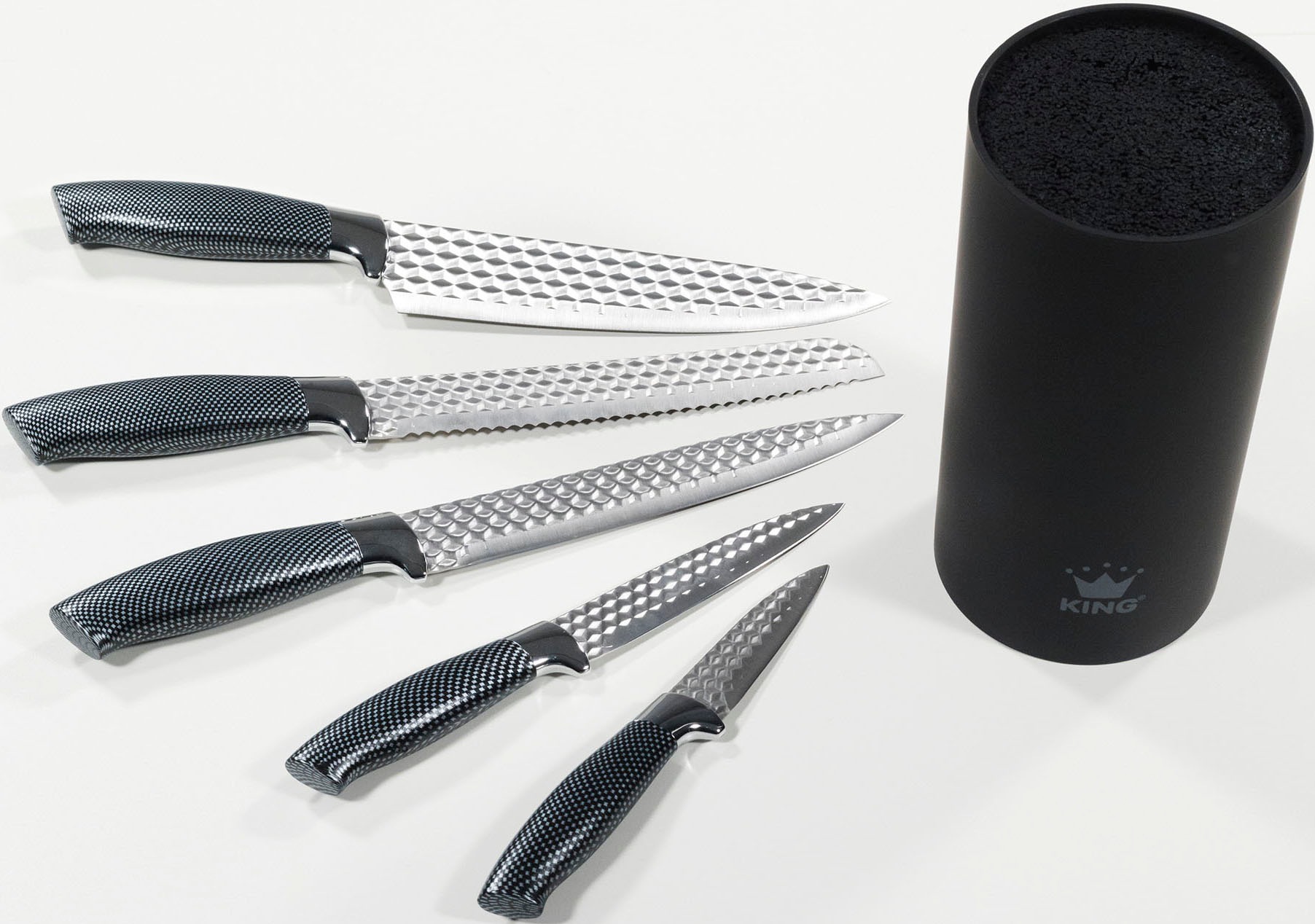 Thumbnail - KING Bräter "5 Liter" Set, 5 Küchenmesser inklusive Messerblock, 8 Stk. tlg. Aluminiumguss