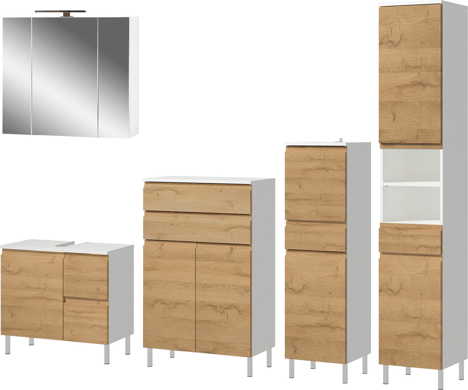 GERMANIA Badmöbel-Set "Torrance" 5 Stk. tlg. Unterschrank, Spiegelschrank, günstig online kaufen