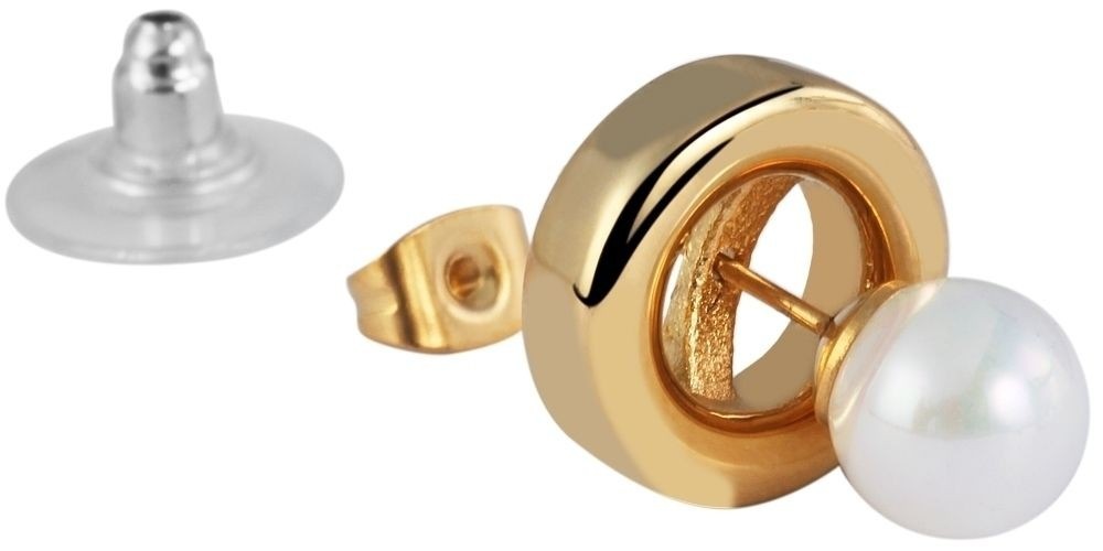 Adelia´s Paar Ohrhänger »Damen Ohrstecker aus poliertem Edelstahl und Perle Ø 13 mm«