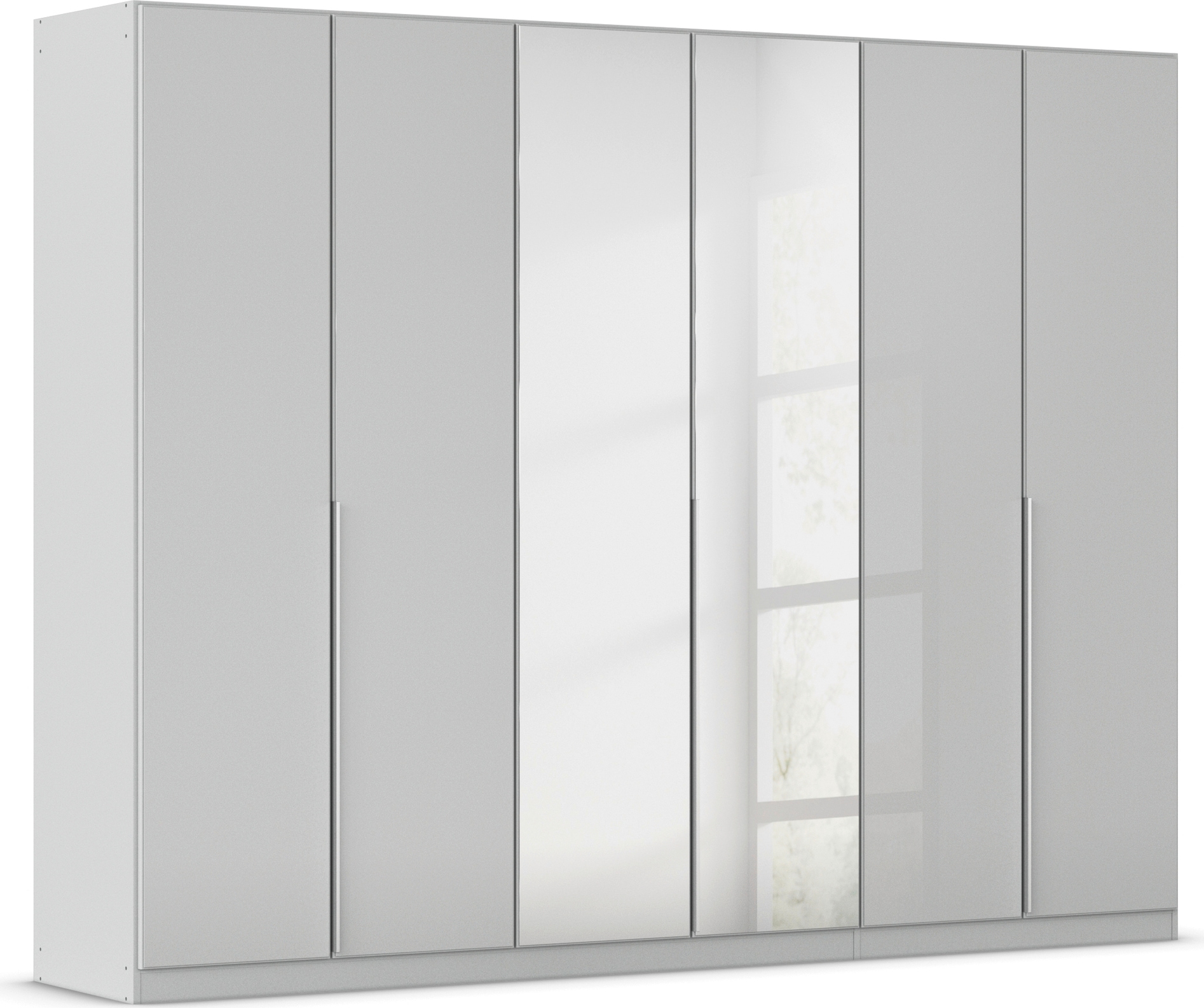 OTTO home Drehtürenschrank "Kleiderschrank Schrank Garderobe AGORDO mit Glasfront und Spiegel" in zwei Griff-Farben, Breiten 91-405 cm, durchdachte Innenausstattung, in 8 Breiten und 2 Höhen MADE IN GERMANY