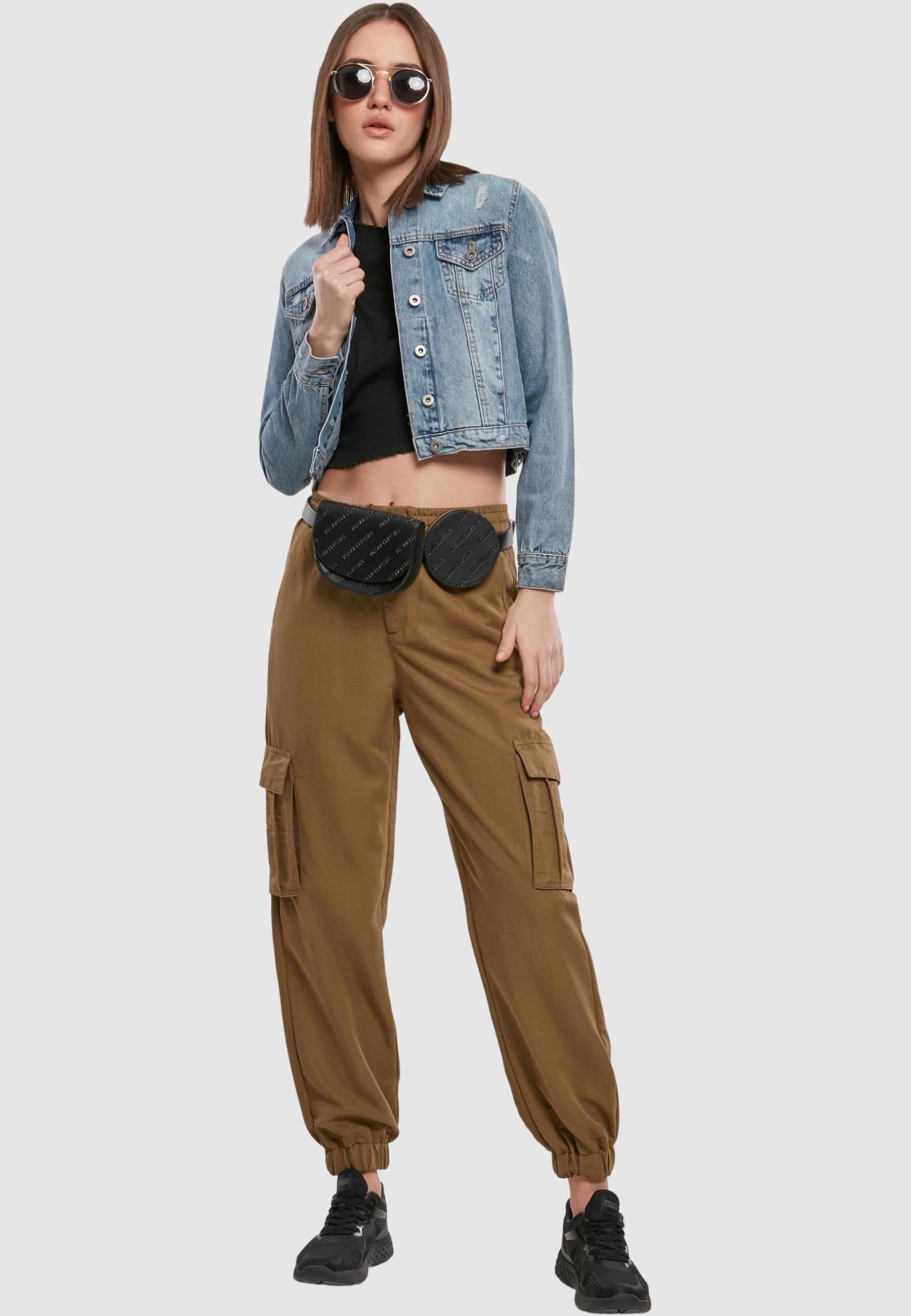 URBAN CLASSICS Cargohose »Urban Classics Damen Ladies Viscose Twill Cargo Pants«, (1 tlg.)