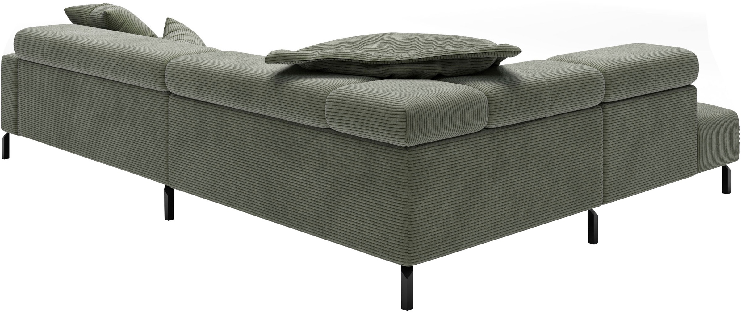 Ecksofa HOME AFFAIRE "Claya, L-Form, incl. Kopfteilverstellung, Breite 311 cm", grün (turtle), B:311cm H:71cm T:219cm, 88% Polyester, 12% Polyacryl, Sofas, Ecksofa, mit elektrischem Sitzvorzug im Hauptelement 6